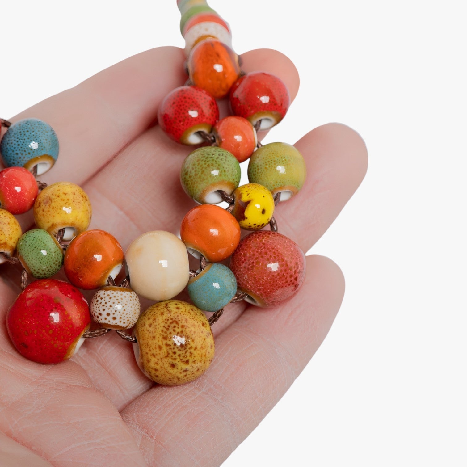 Collana in ceramica colorata fatta a mano - Unico boho-statement Lana - - boho ceramica collana collana ceramica colorata elegant womens necklaces fatta jewelry lana NECKLACES Necklaces for Women - Concept Palermo