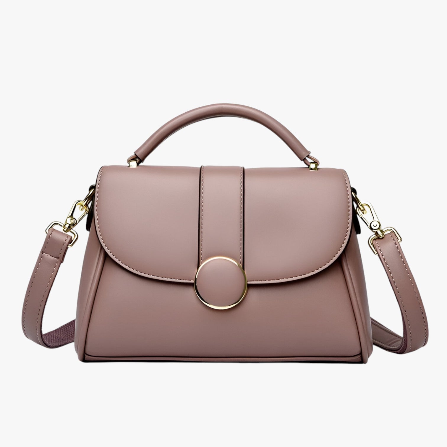 Borsa a Tracolla Donna Nera in Vera Pelle Elegante con Patta e Chiusura Magnetica - Rosa - Bags borsa borsa tracolla donna firmata handbags tracolla women bags Women's handbags - Concept Palermo