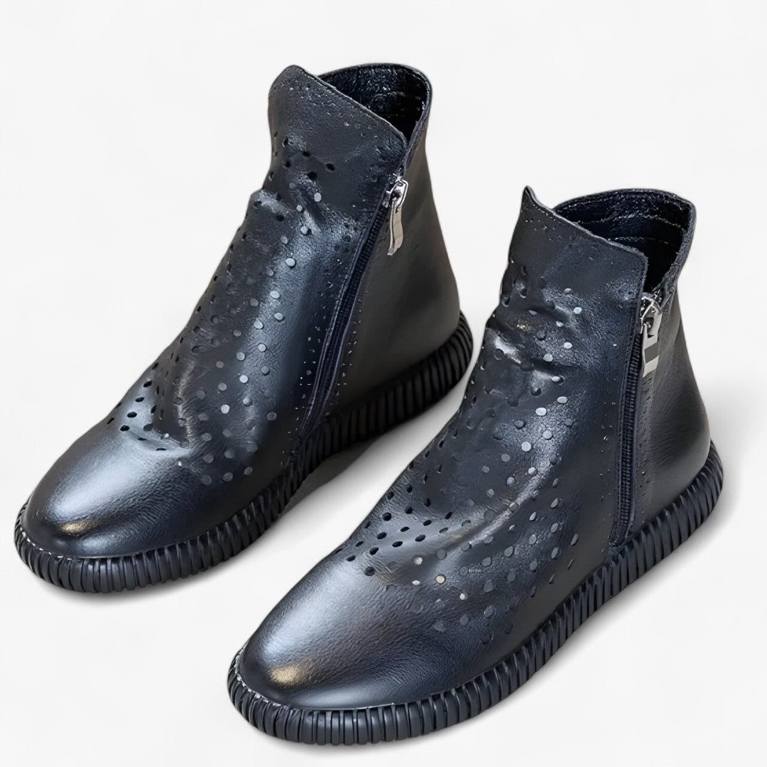 Stivali gladiatore in vera pelle con taglio cavo in stile boho - Nera - boho BOOTS Boots & Shoes cavo gladiatore pelle shoes stile stivali stivali gladiatore - Concept Palermo