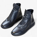 Botas gladiador de piel auténtica con corte hueco estilo boho