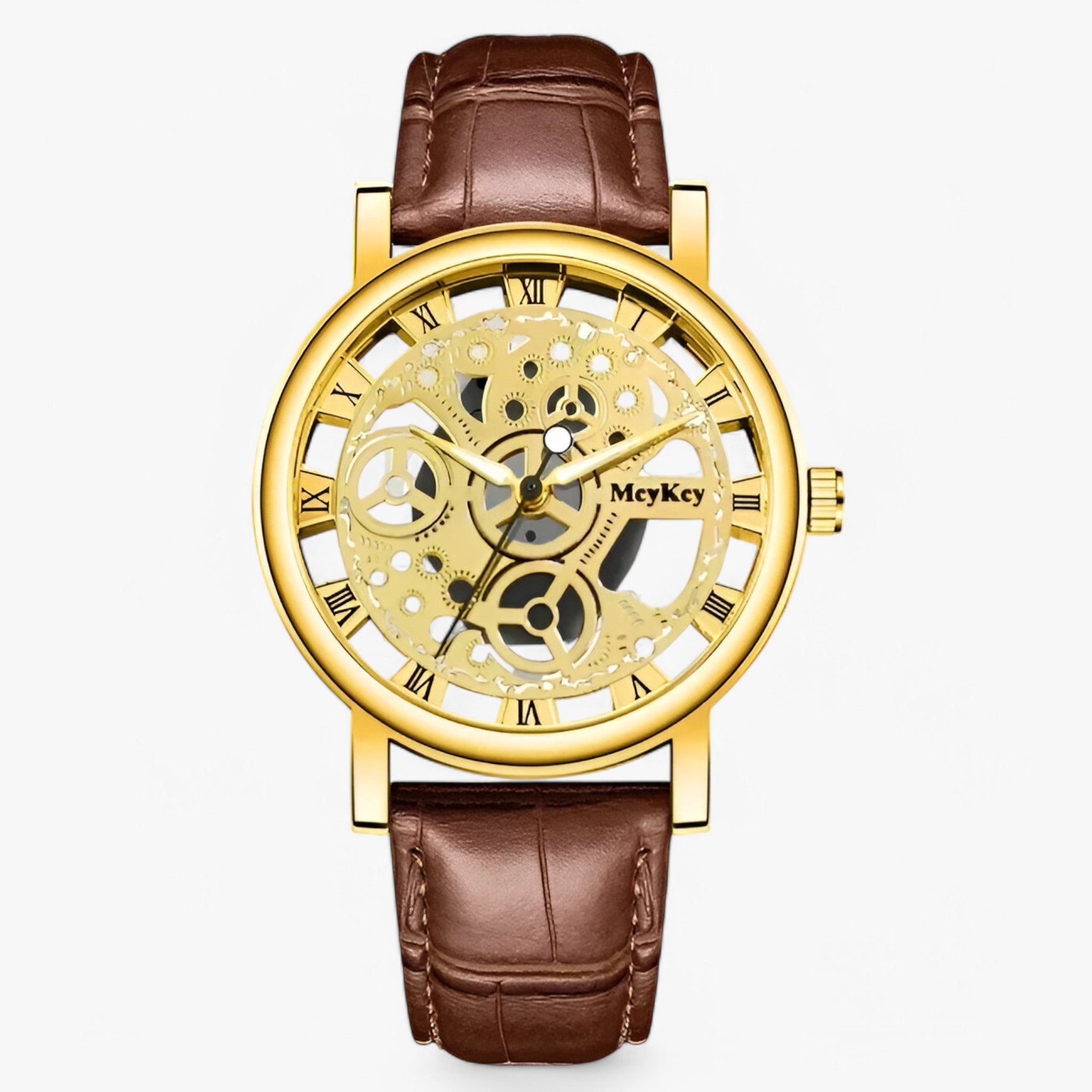 Orologio al quarzo con cinturino traforato Uomo - Marrone dorato - cinturino men watch orologio orologio quarzo quarzo traforato uomo watch for men watches - Concept Palermo