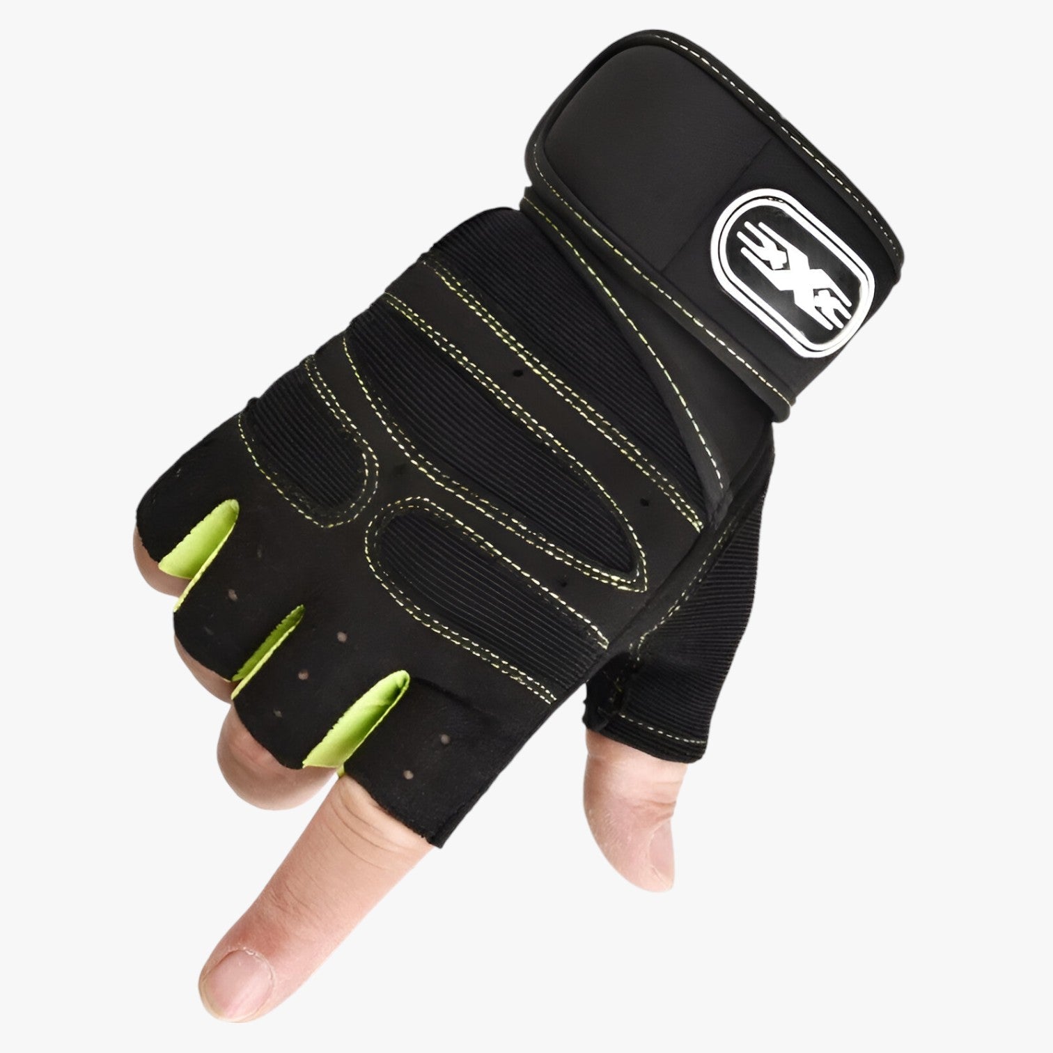 Guanti sportivi senza dita con protezione per i polsi Uomo - Verde - dita gloves guanti guanti sportivi mens accessory mirko | guanti sportivi senza dita con protezione per i polsi - €25 polsi protezione sportivi uomo - Concept Palermo