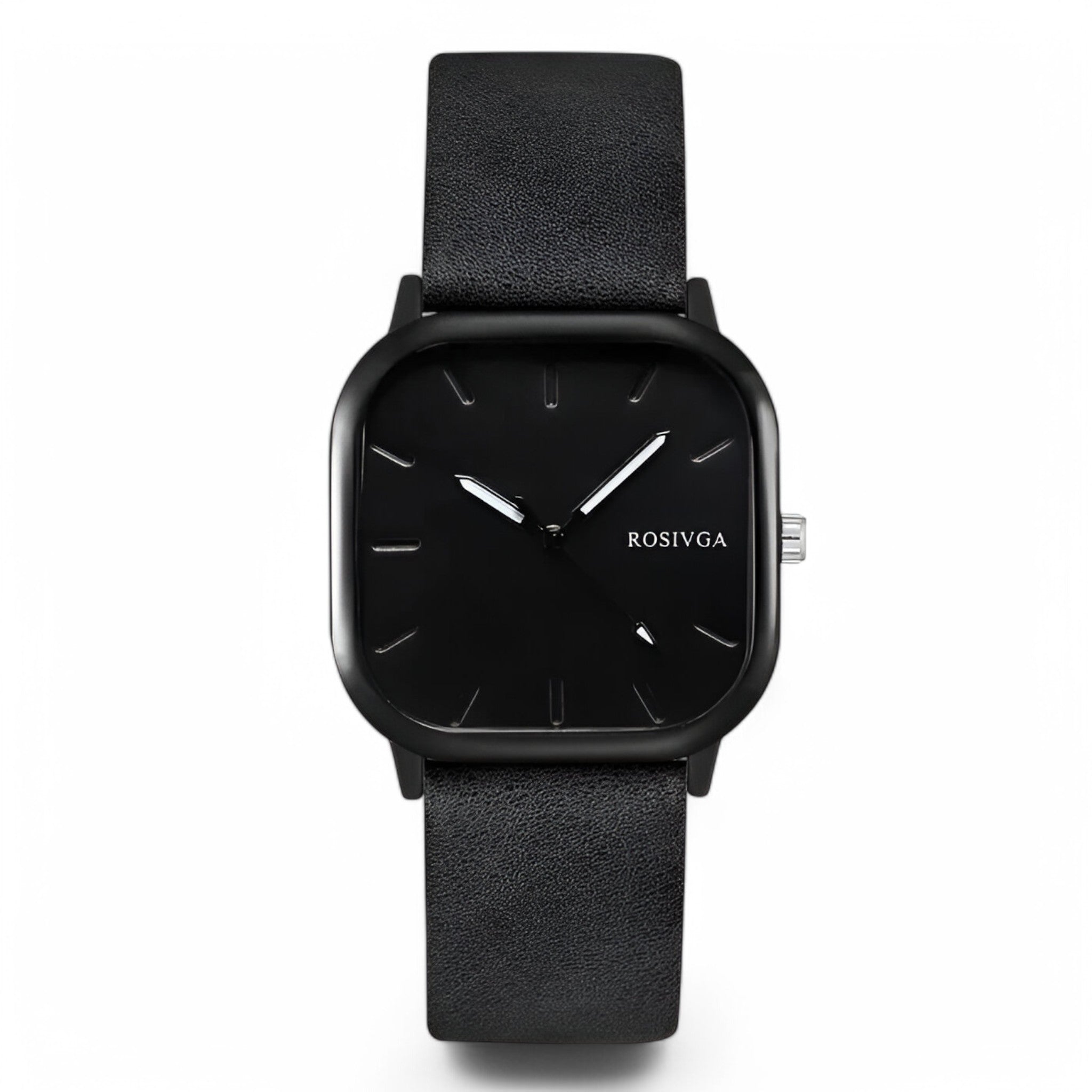 Orologio al quarzo con quadrante quadrato in pelle PU - Nero grigio - accessoires horloges orologio orologio quarzo pelle quadrante quadrato quarzo watches - Concept Palermo