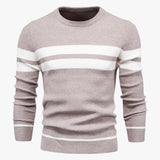 Herfsttrui voor heren, slim fit, warm met bloemmotief