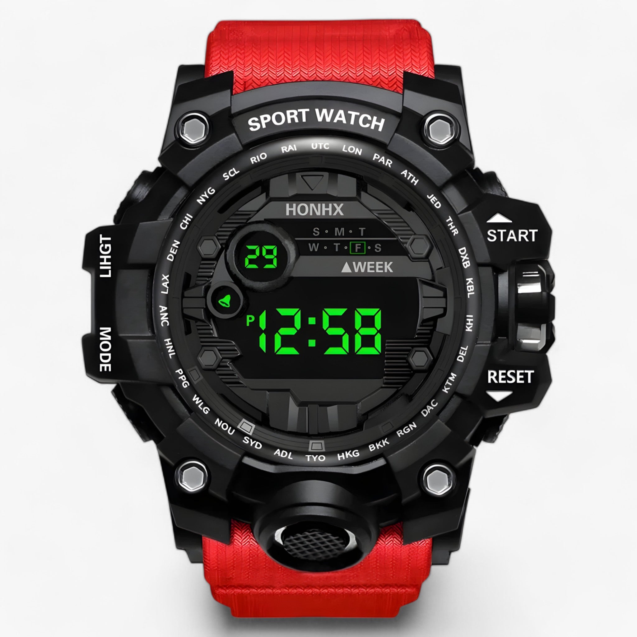 Orologio LED Stort - per sport e allenamento Uomo - Rosso - accessoires allenamento gadgets horloges orologio orologio stort sport stort uomo verlichting watches - Concept Palermo