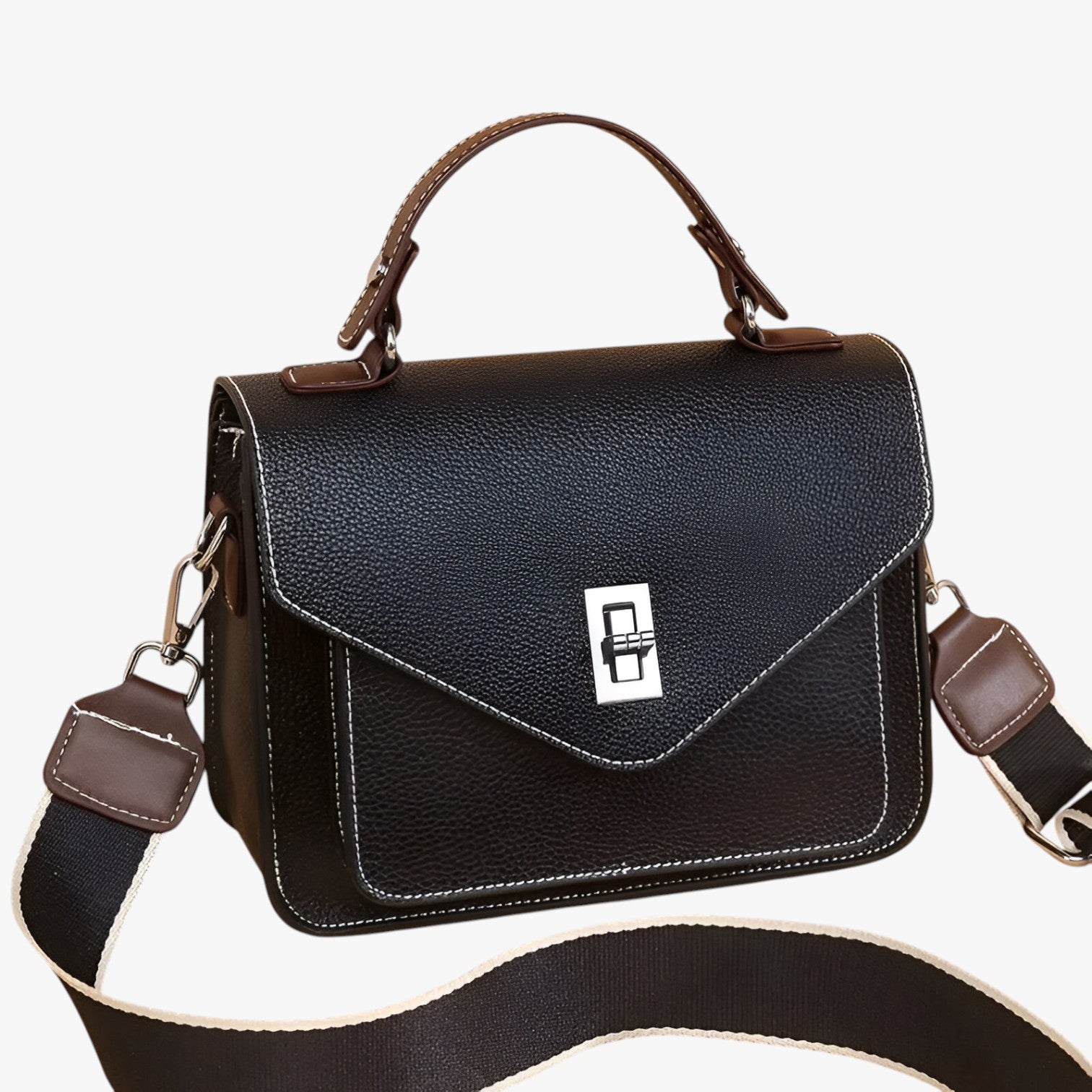 Borsa a Spalla Grande Nera da Donna in Vera Pelle, Elegante e Capiente - - bag Bags borsa borsa vera handbags pelle vera women bags Women's handbags - Concept Palermo