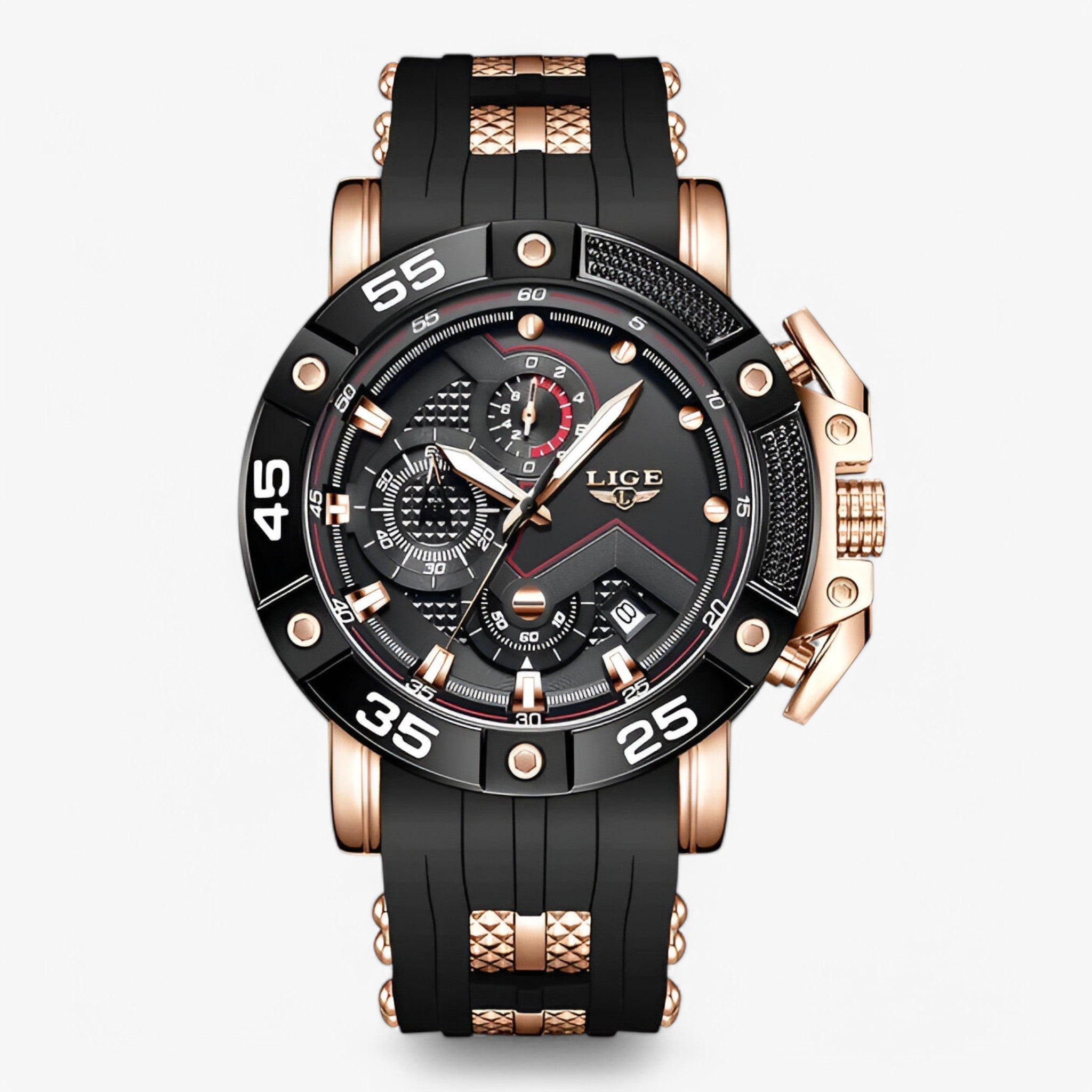 Orologio da uomo militare sportivo al quarzo “Paco – Creato Per Chi Ama L’Azione.” - oro rosa nero - azione creato militare orologio orologio uomo paco quarzo sportivo watch for men - Concept Palermo