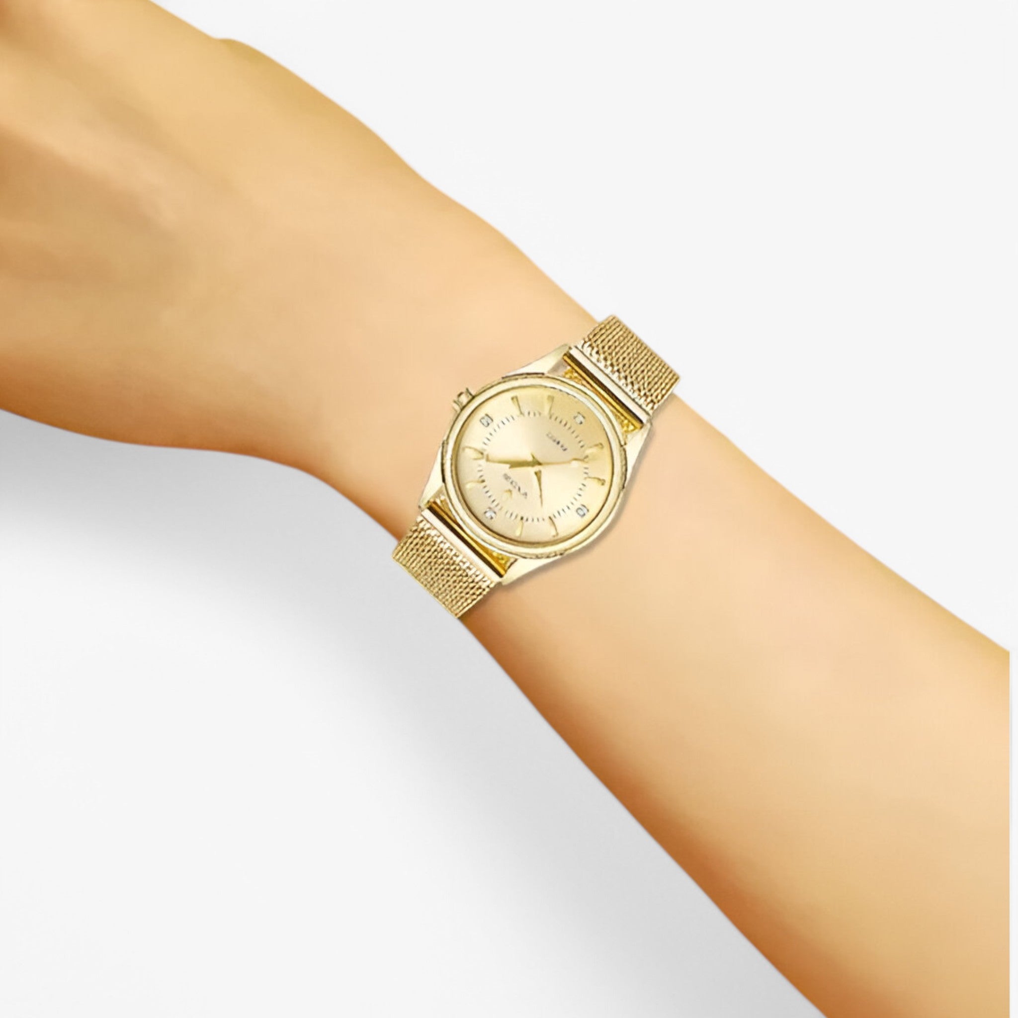 Orologio Donna Lusso Dorato in Acciaio Inox con Diamanti, Elegante e Raffinato - - diamanti donna femminile moda orologio orologio donna polso watch for women watches - Concept Palermo