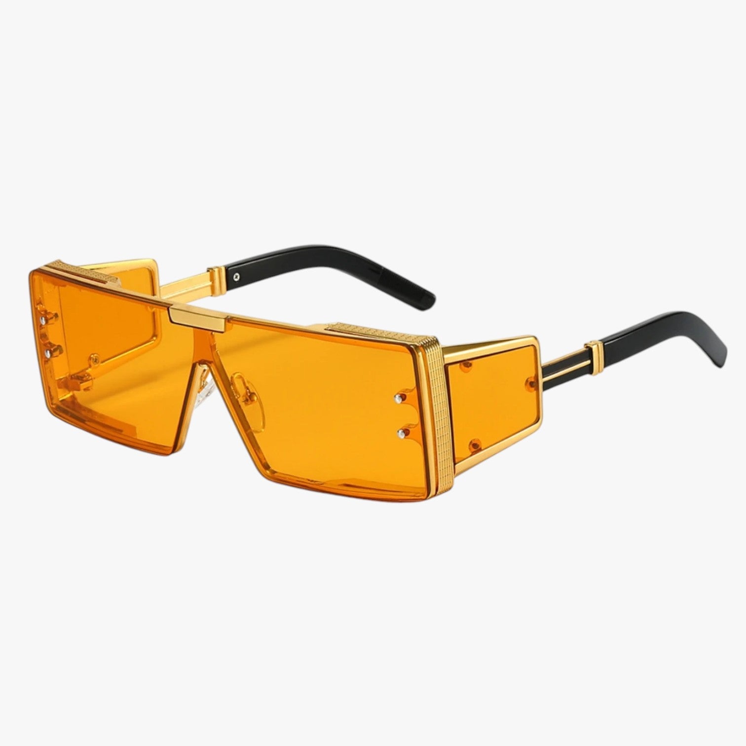 Occhiali da sole futuristici in metallo quadrato Uomo - Arancione - Fashion Sunglasses futuristici mens sunglasses metallo occhiali occhiali sole quadrato sole sunglasses uomo - Concept Palermo