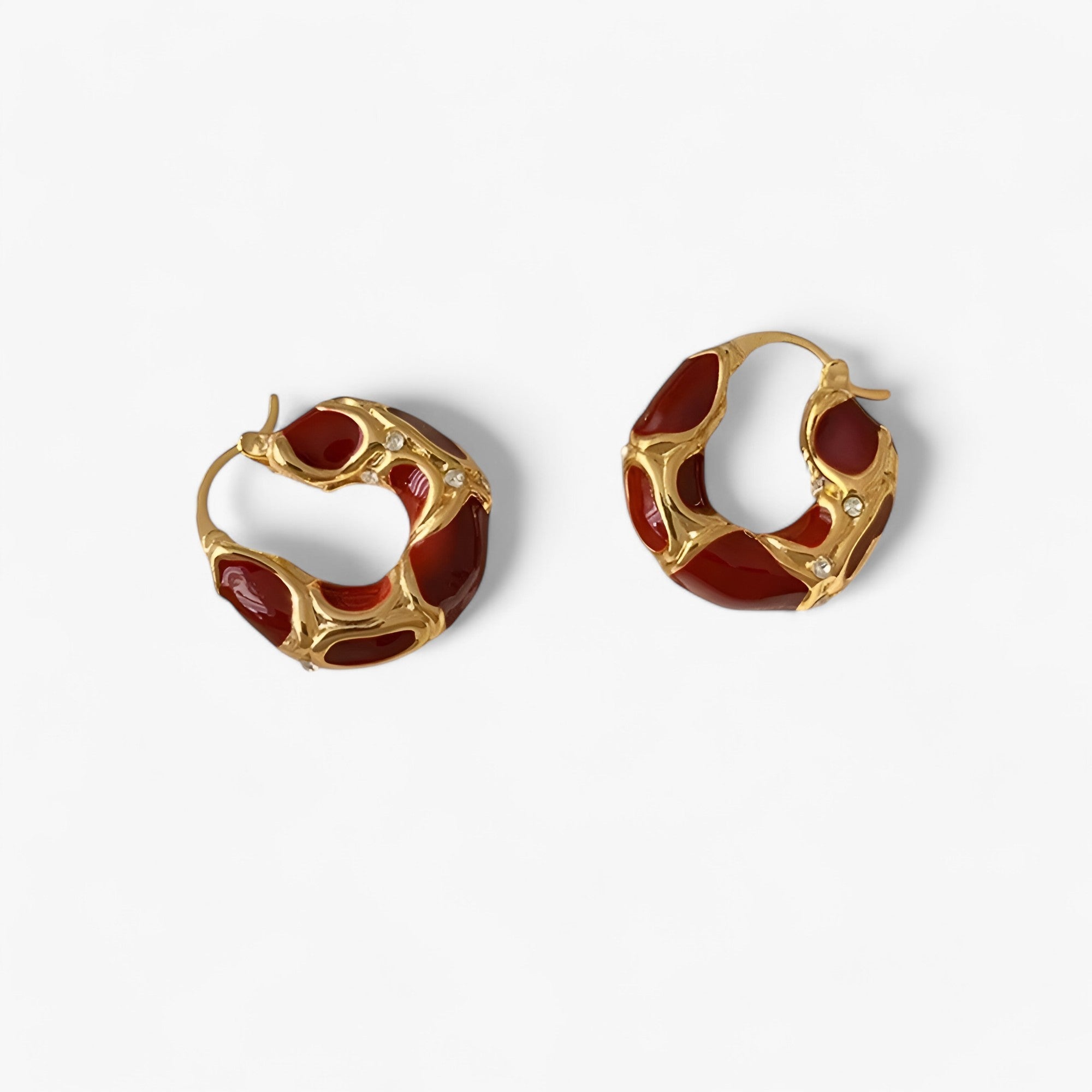 Orecchini a cerchio con smalto vintage - Lusso di tendenza Donna - Oro rosso MULTI - cerchio donna Earrings Gift Gifts for women jewelry orecchini orecchini cerchio smalto tendenza vintage WOMEN - Concept Palermo