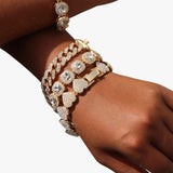Tennisarmband met hart- en kristalbedels - hiphop elegantie voor elke gelegenheid voor dames
