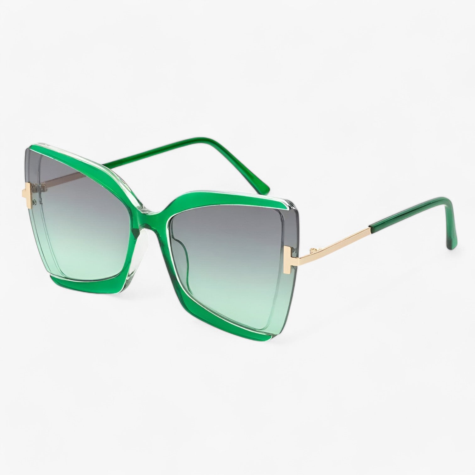 Occhiali da sole Cat-Eye con montatura a T - stile audace, colori vivaci - grigio verde - Accessories audace colori montatura occhiali occhiali sole sole stile sunglasses sunglasses for women WOMEN - Concept Palermo