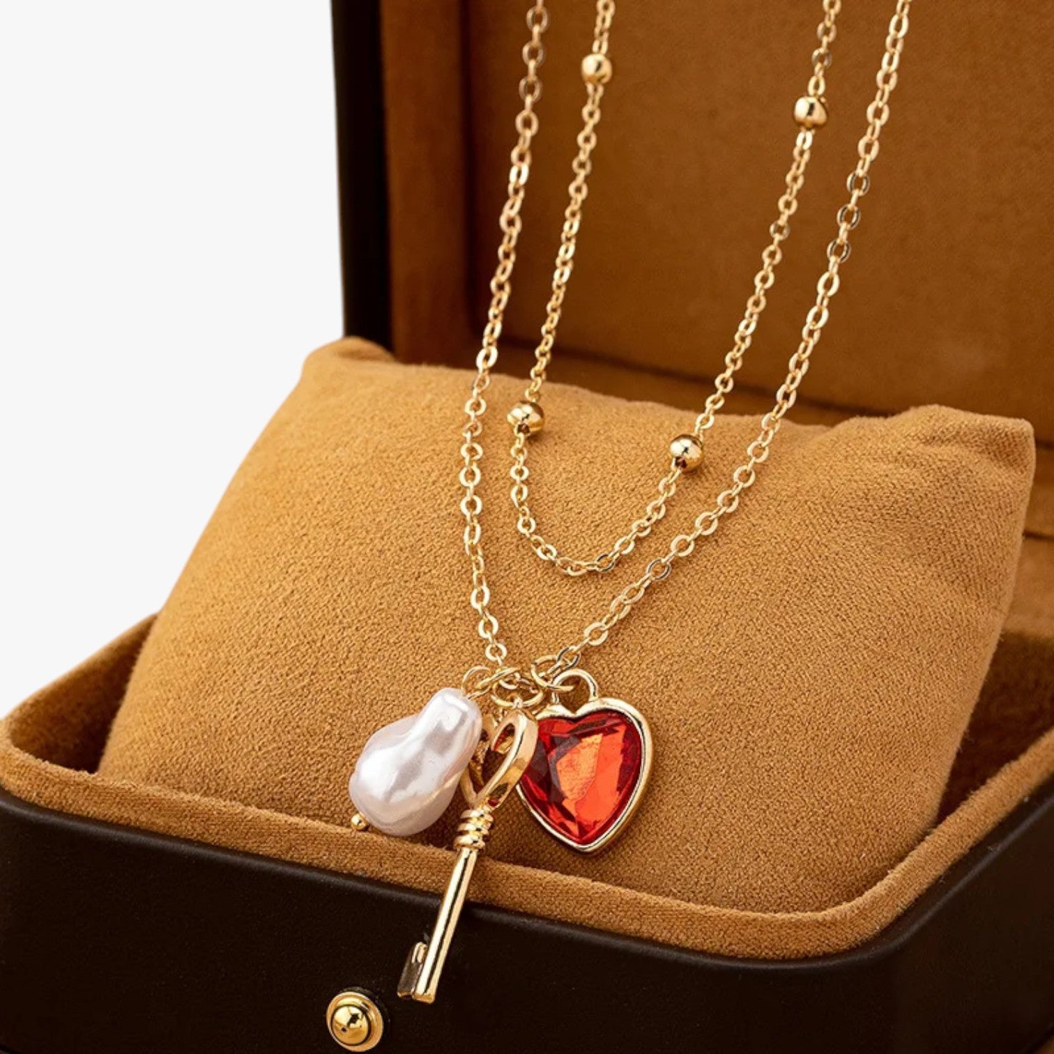 Collana cuore con perla - - collana collana cuore cuore elegant womens necklaces jewelry necklace NECKLACES Necklaces for Women perla - Concept Palermo