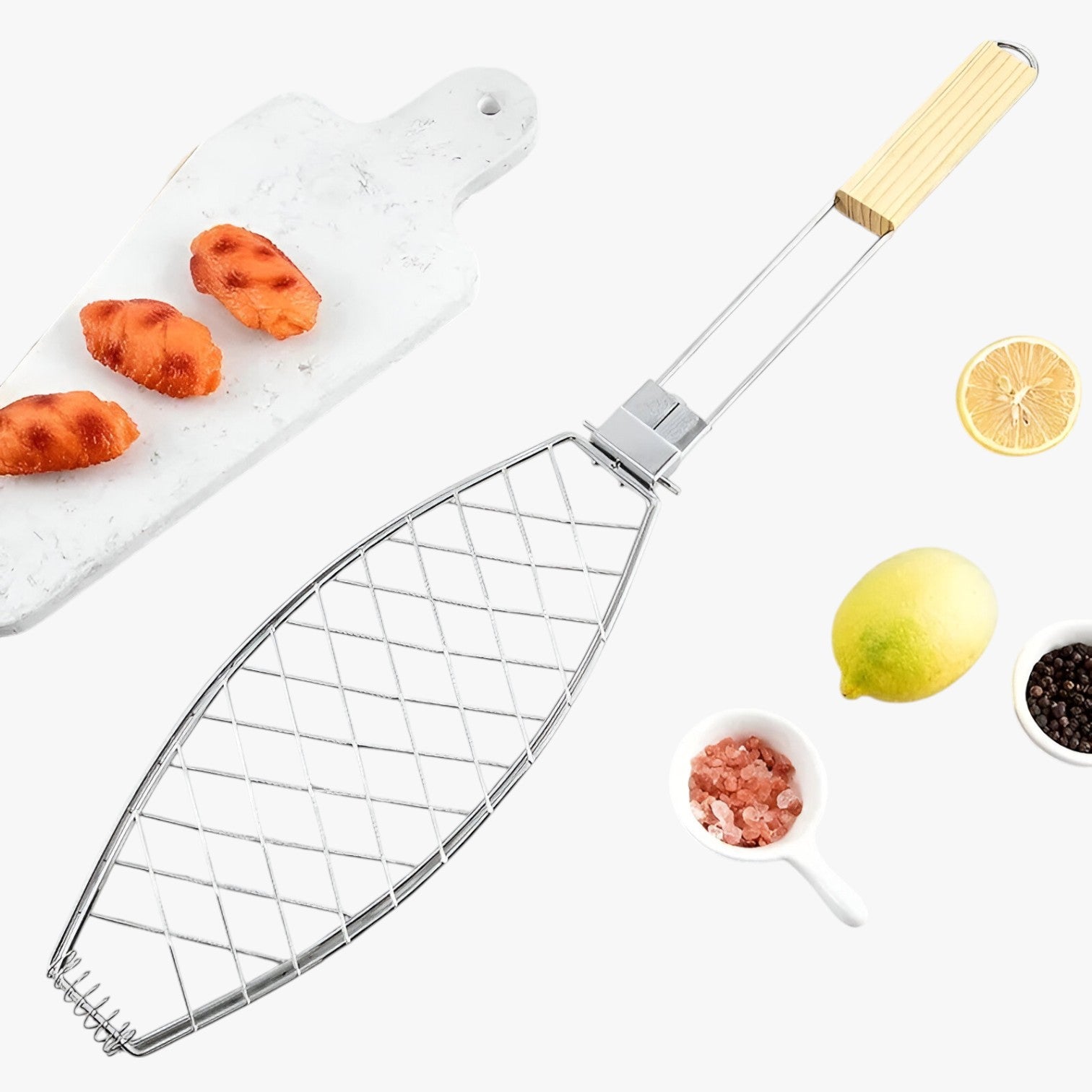 GrillMaster Mand BBQ Portatile – per Pesce e Verdure - - grillmaster grillmaster mand Kitchen kitchen & dining kitchen accessory kitchen tools mand pesce portatile verdure - Concept Palermo