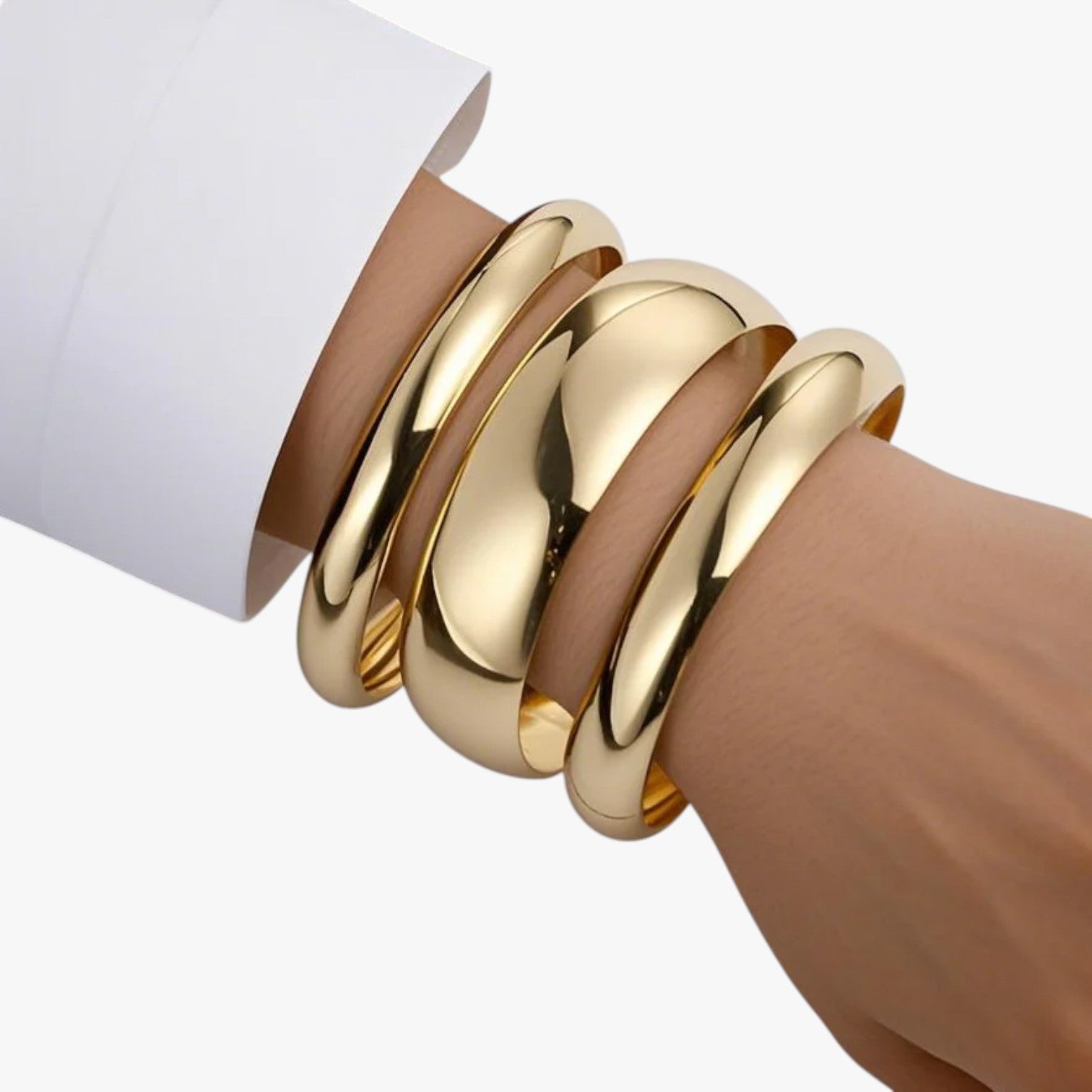 Set 3 Bracciali Donna Oro 18K Placcati, Design Audace e Moderno - oro - audace bracciali bracciali audace BRACELET BRACELET FOR WOMEN BRACELETS bracelets for women donna jewelry - Concept Palermo