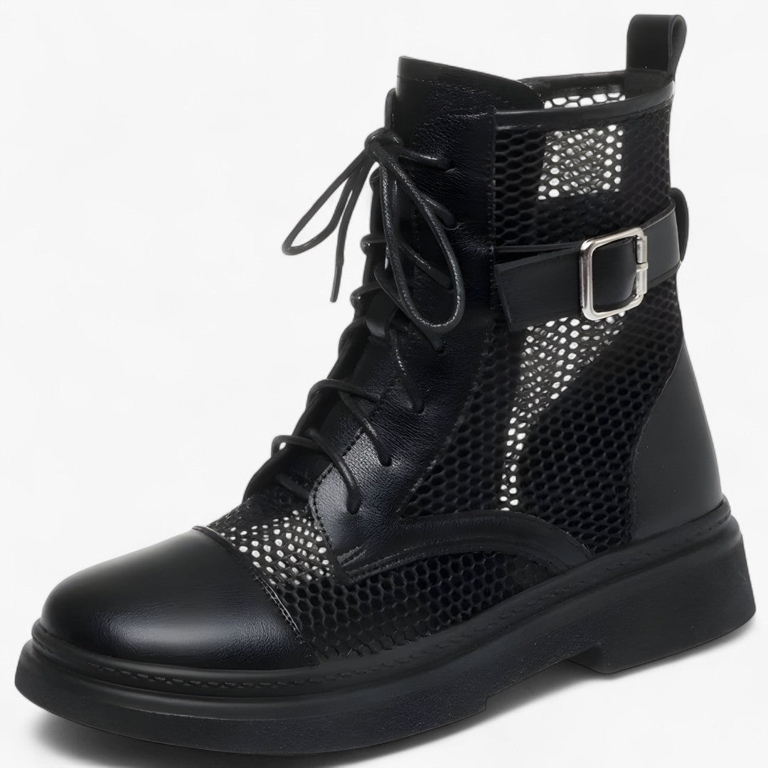 Stivali in rete con lacci e plateau sottile per l'estate Uomo - Nera - BOOTS Boots & Shoes estate lacci plateau rete shoes sottile stivali stivali rete - Concept Palermo