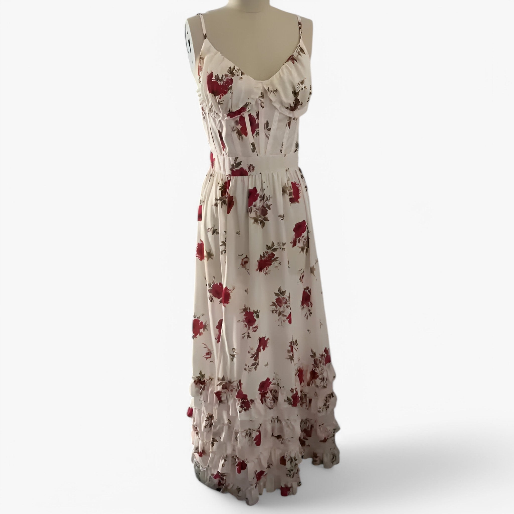 Abito Lungo Donna Avvolgente da Spiaggia in Chiffon Floreale per Vacanze Estive - - abito abito spiaggia avvolgente donna dresses spiaggia WOMEN women dress - Concept Palermo