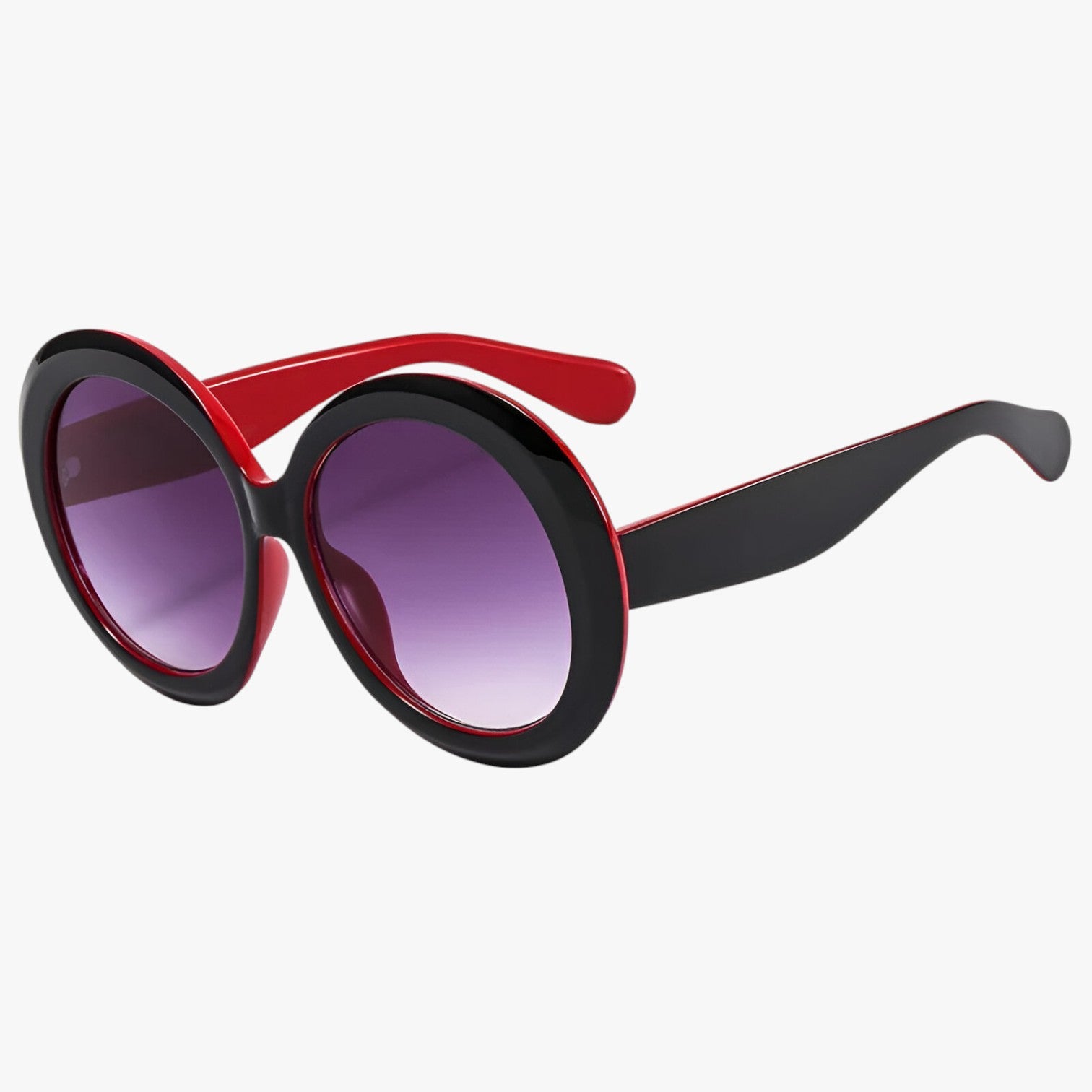 Occhiali da Sole Rotondi Oversize Lusso Donna - Protezione UV400 - C3 Nero Rosso Grigio Come nella foto - Fashion Sunglasses occhiali occhiali sole oversize rotondi Round Sun Glasses sole sun glasses sunglasses - Concept Palermo