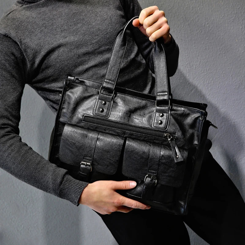 Borsa a spalla borsone in PU con manico in pelle tote borsa a tracolla laptop viaggio uomo business messaggero Boston crossbody laterale uomo borsa - - borsa borsa spalla borsone boston business crossbody laptop laterale Linen Men overig - Concept Palermo
