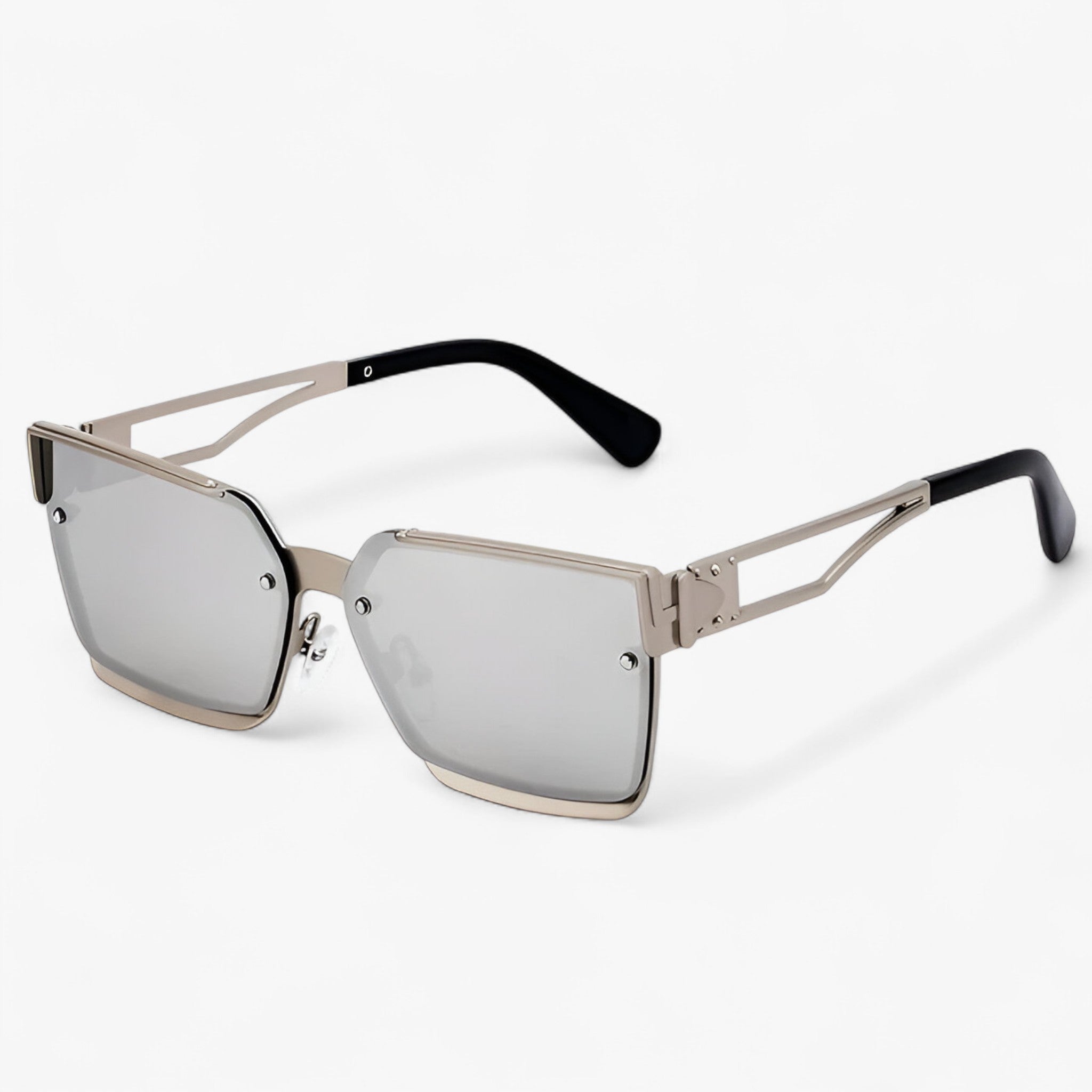 Occhiali da sole quadrati vintage punk con montatura in metallo Uomo - Argento - Fashion Sunglasses men sunglasses polarized mens sunglasses metallo montatura occhiali occhiali sole Polarized man sunglasses punk quadrati sole sunglasses sunglasses polarized men - Concept Palermo