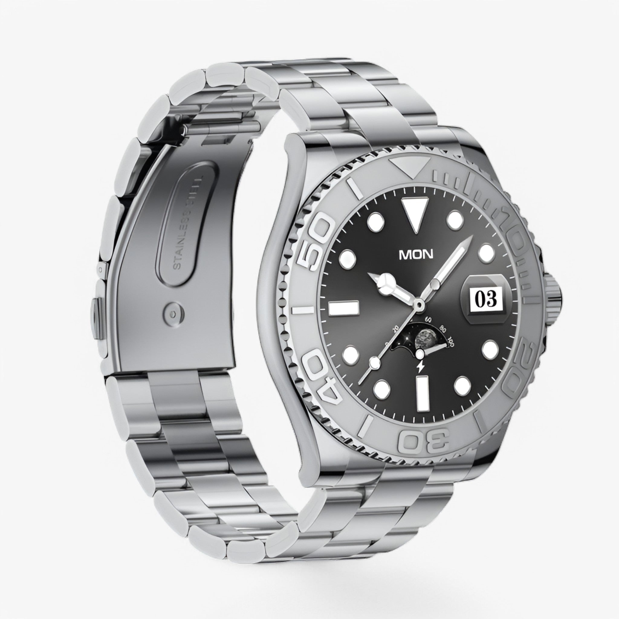 Smartwatch Uomo Lusso AMOLED, Elegante Orologio Intelligente con Display HD - Argento - accessoires amoled display gadgets horloges smartwatch smartwatch display uomo verlichting watches - Concept Palermo