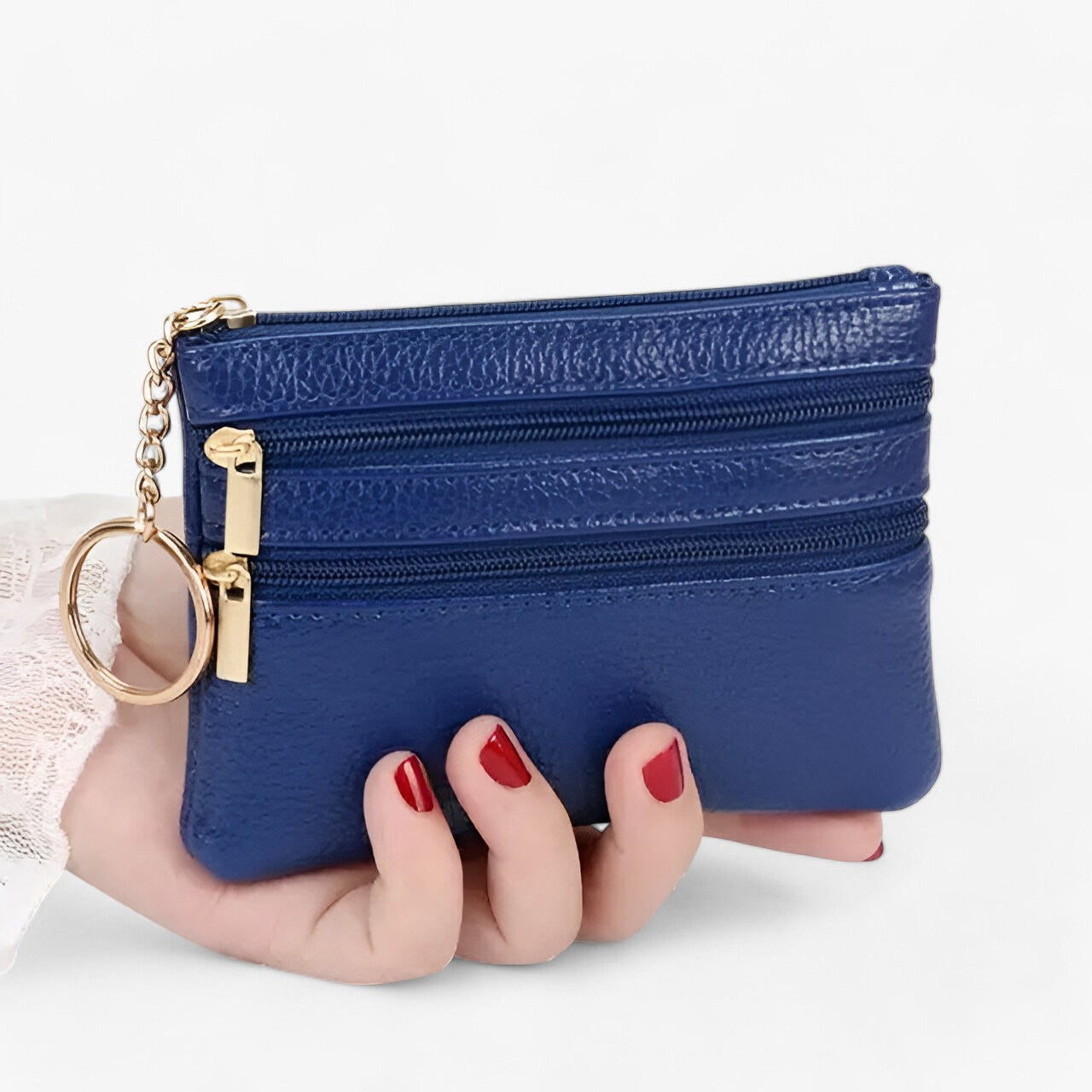 Portafoglio Donna 3 Zip – Stile e Praticità - blu scuro - donna portafoglio portafoglio donna praticità stile wallet wallets womens wallet - Concept Palermo