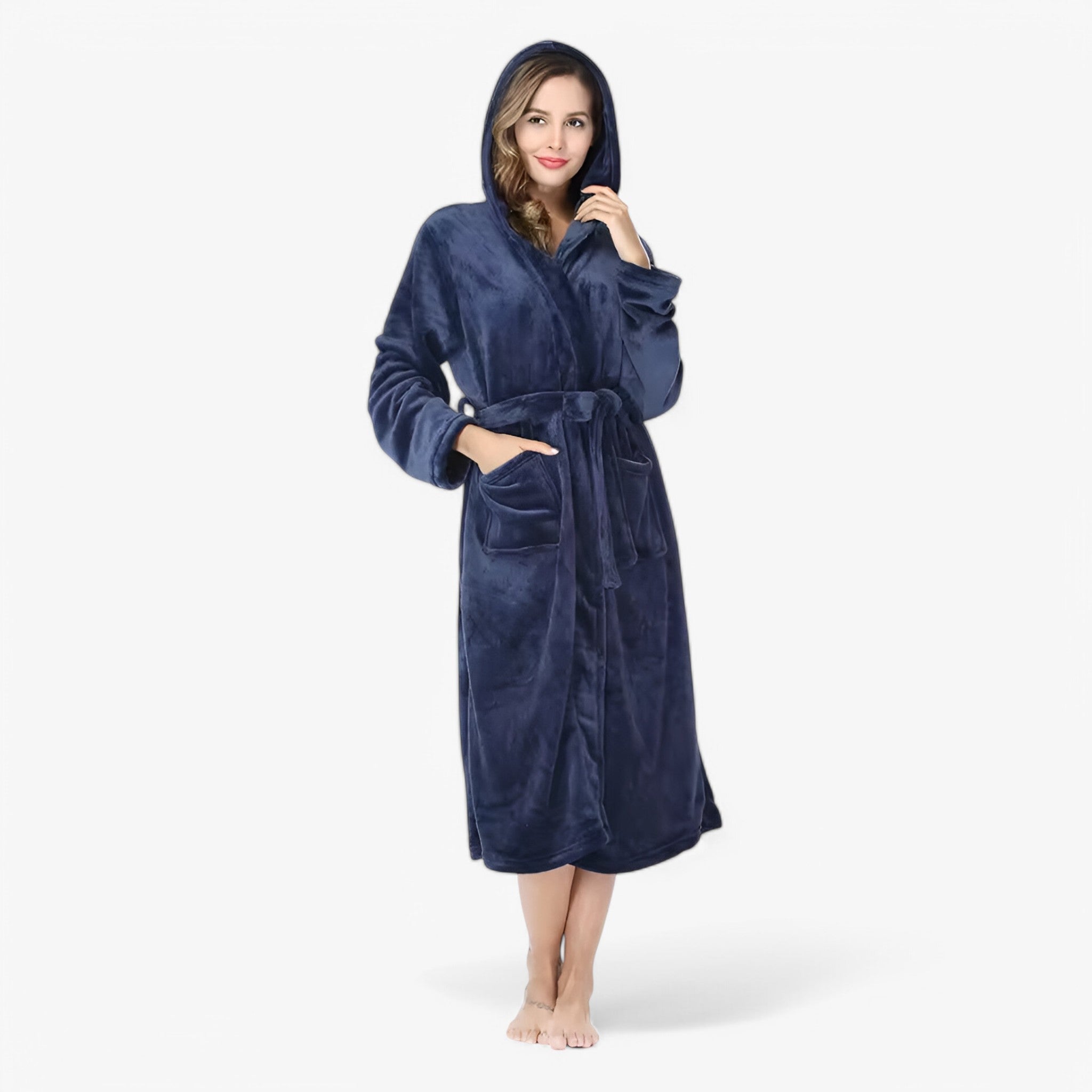 Accappatoio in Fleece Morbido e Caldo Donna - Blu marino - accappatoio accappatoio fleece amalie | accappatoio in fleece morbido e caldo - € caldo donna fleece - Concept Palermo