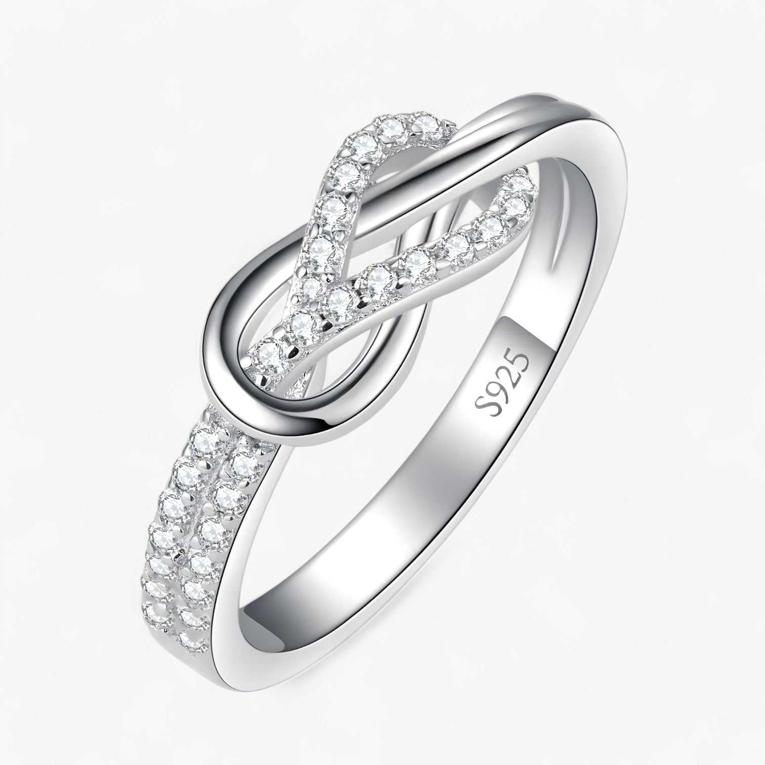 Anello Argento Sterling 925 Donna, Design Elegante con Zirconi Bianchi, Misura Regolabile - - Accessories Jewelry eleganza eleganza tempo jewelry Rings sterling tempo - Concept Palermo