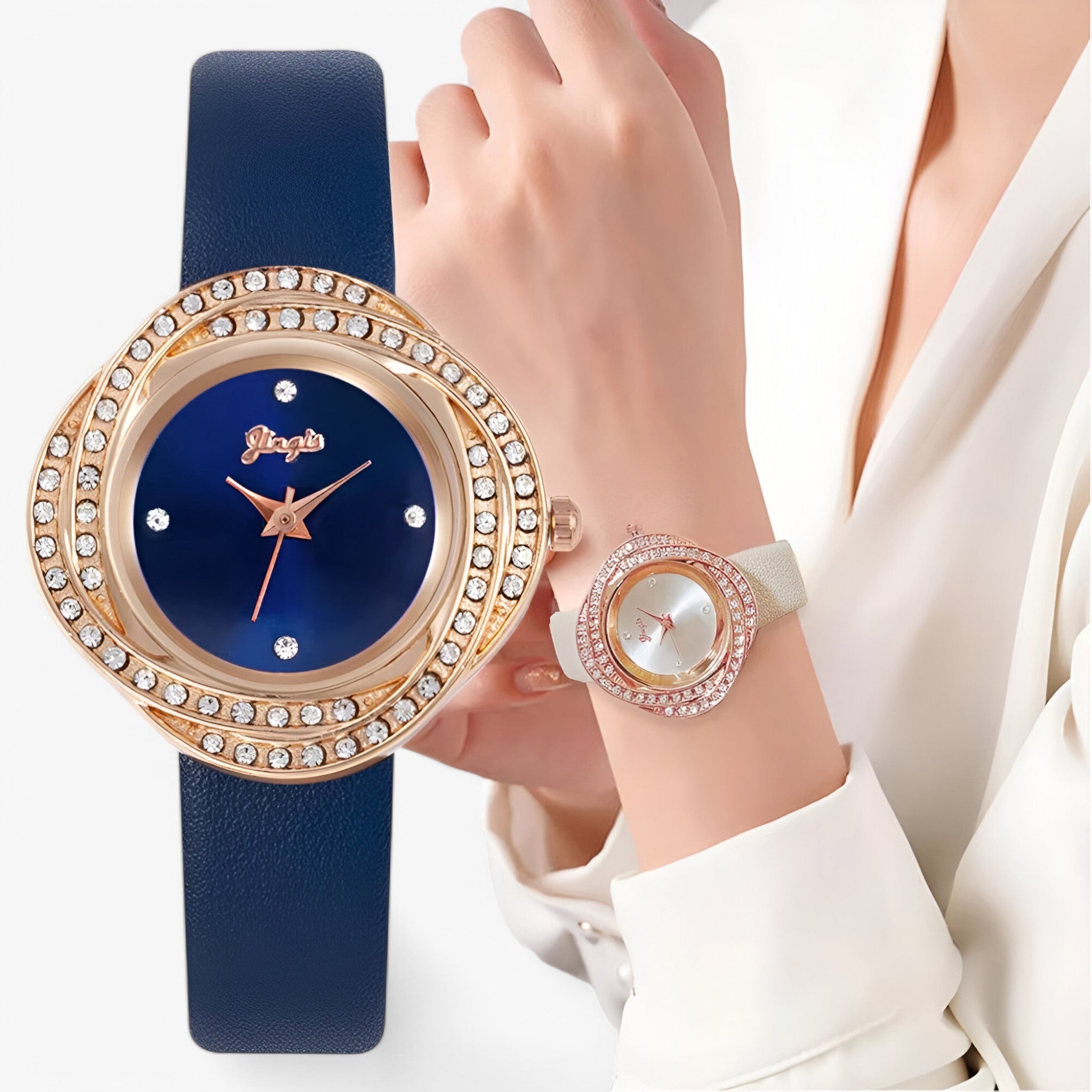 Orologio da donna in pelle con quadrante a strass irregolari - - donna female watch irregolari orologio orologio donna pelle quadrante strass watch for women watches - Concept Palermo