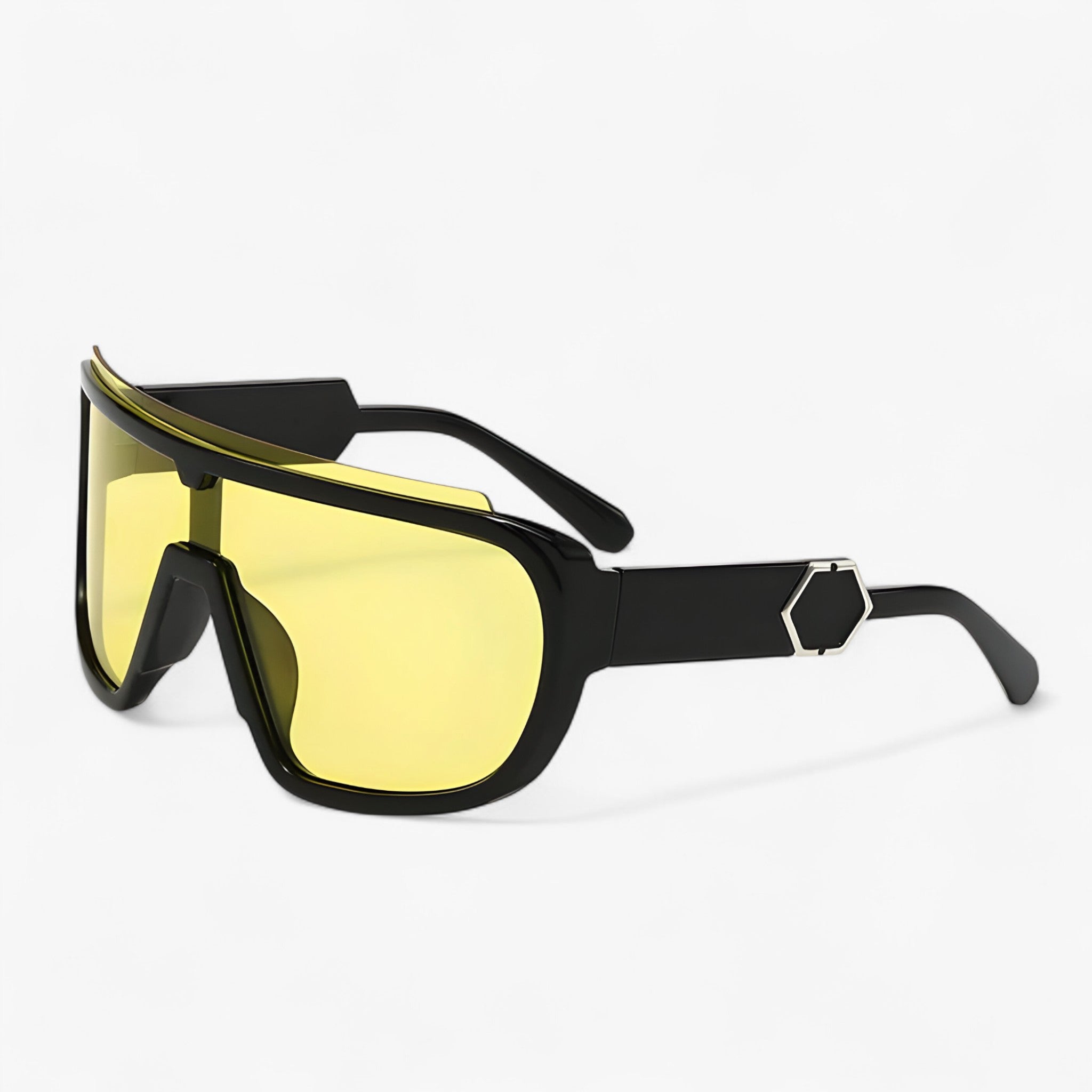 Occhiali da sole oversize monoblocco avvolgenti Uomo - NeroGiallo - avvolgenti Fashion Sunglasses men sunglasses polarized mens sunglasses monoblocco occhiali occhiali sole oversize Polarized man sunglasses sole sunglasses sunglasses polarized men uomo - Concept Palermo