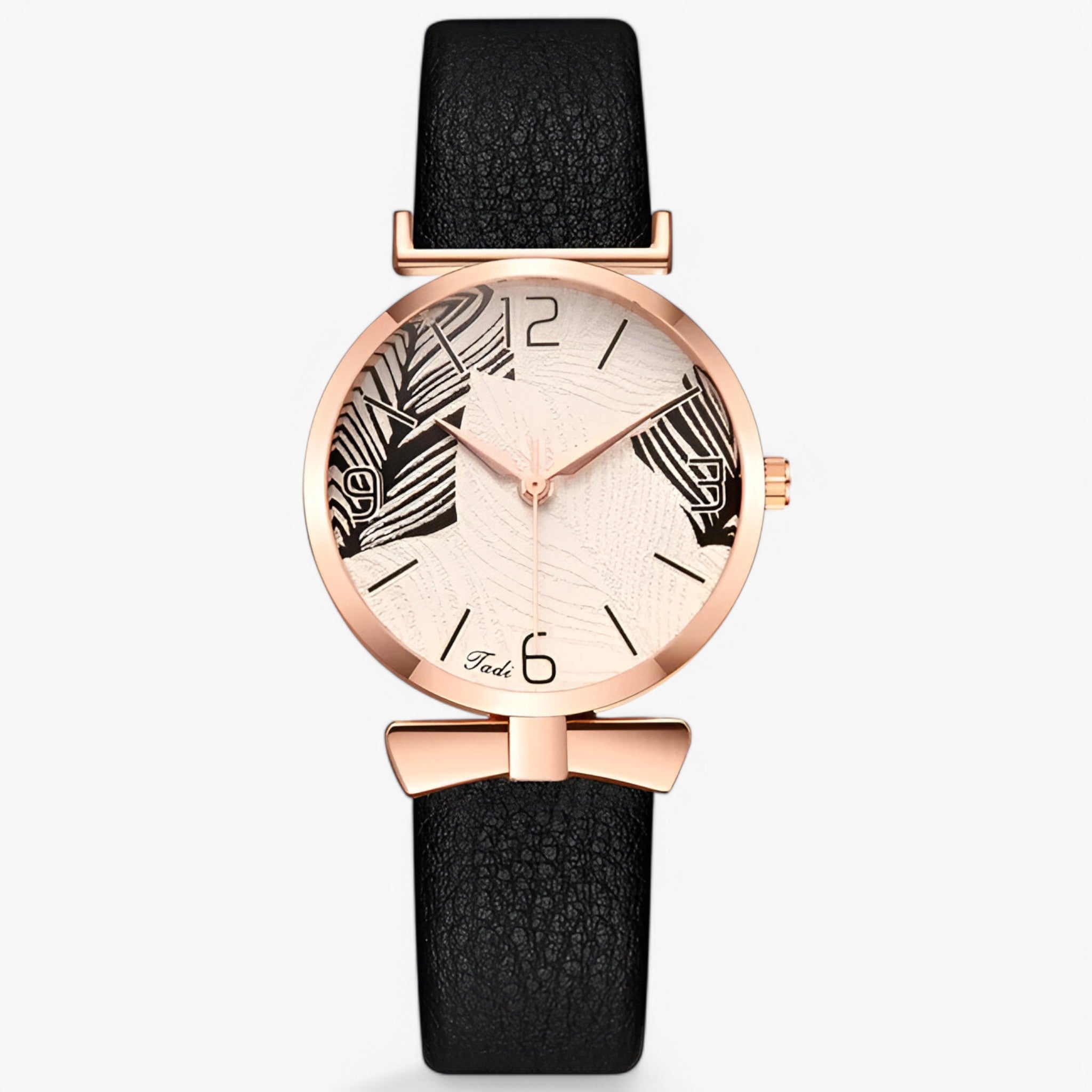 Orologio Digitale Donna al Quarzo Elegante con Motivo Foglia - Nera - alla cinturino digitale donna female watch foglia moda motivo orologio watch for women - Concept Palermo