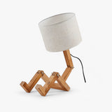 Roboterlampe aus Holz, kreative Tischlampe - moderner skandinavischer Stil zum Lesen und Dekorieren für Herren