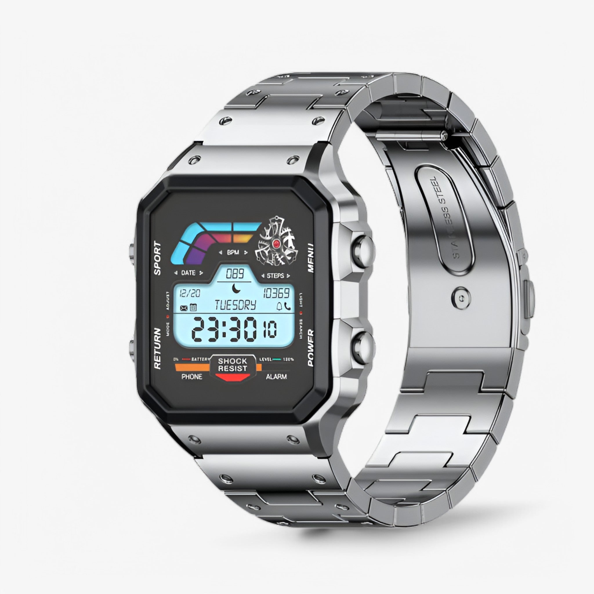Smartwatch AMOLED GPS Uomo/Donna, Cardiofrequenzimetro, Monitor Sonno, Impermeabile - AW38 Argenteo - accessoires alta fascia horloges intelligente orologio orologio intelligente watches - Concept Palermo