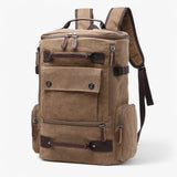 Grote vintage canvas rugzak met laptopvak voor heren