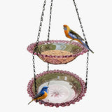 Twee-laags vogelhuisje met drinkbak - Duurzaam en decoratief voor heren
