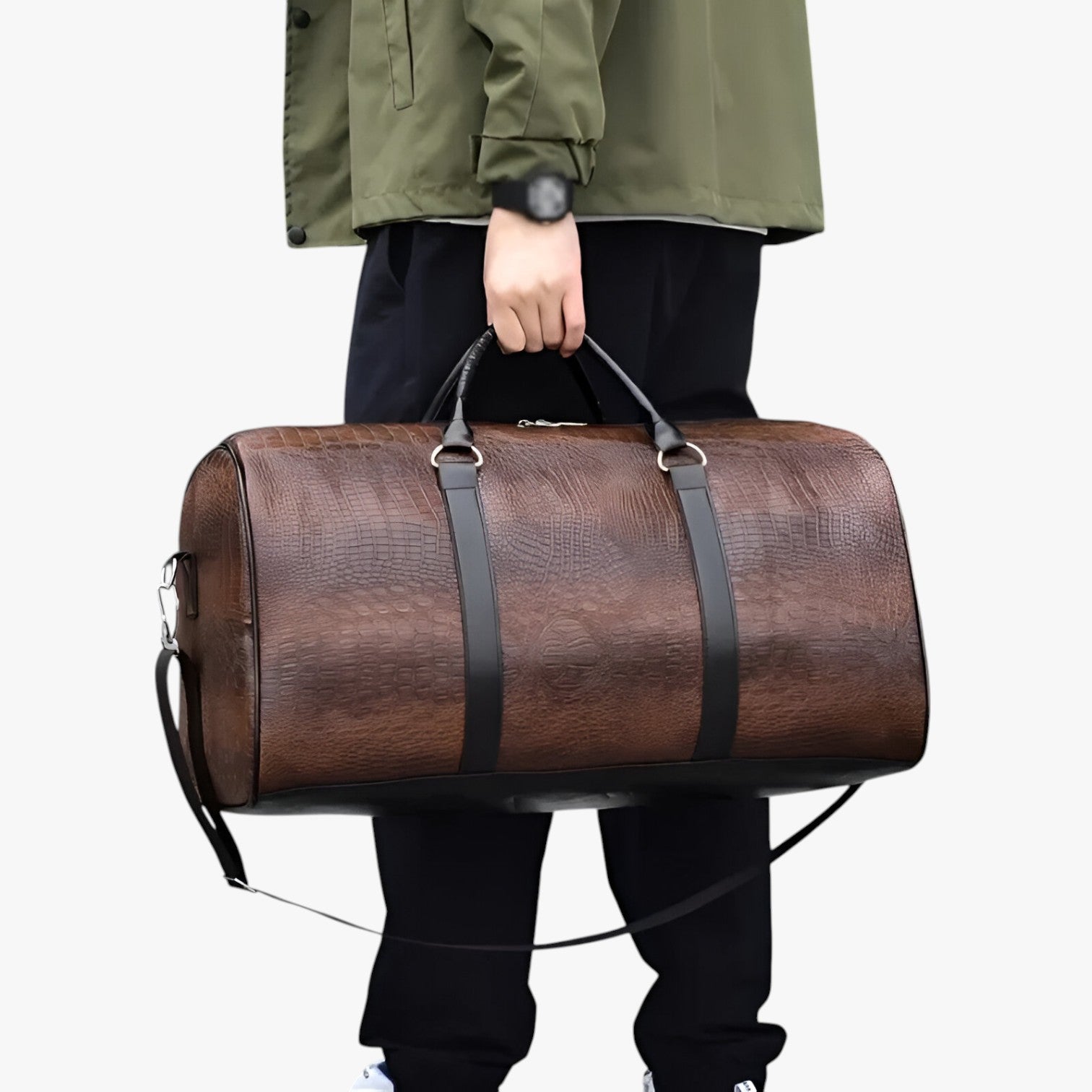 Borsa da Viaggio Grande in Pelle Marrone, Resistente e Capiente, per Uomo e Donna - - Bags borsa borsa viaggio capiente duffel bag men bag pelle resistente viaggio - Concept Palermo
