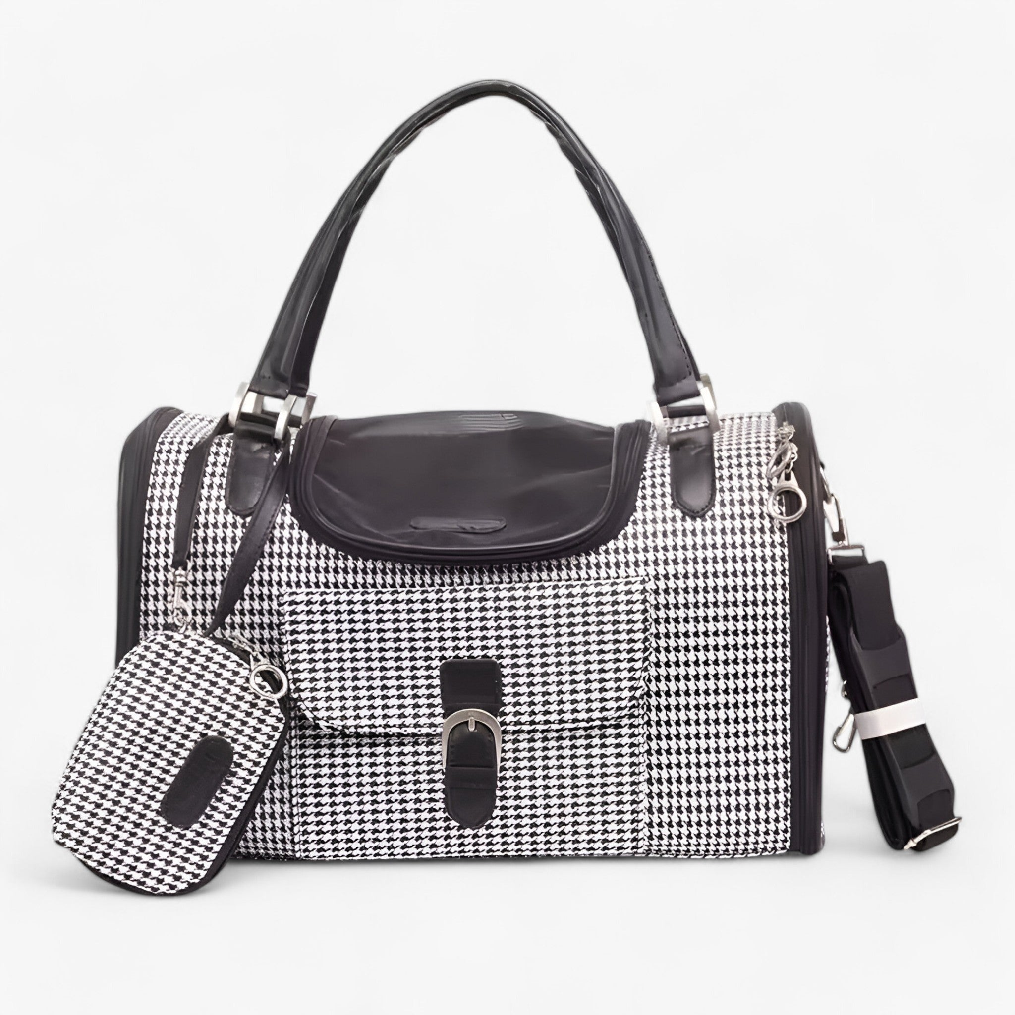 Borsa Trasportino Cane in Pelle PU e Lino, Elegante e Resistente, per Piccoli Cani - - borsa borsa cani cani lino pelle pets & supplies - Concept Palermo