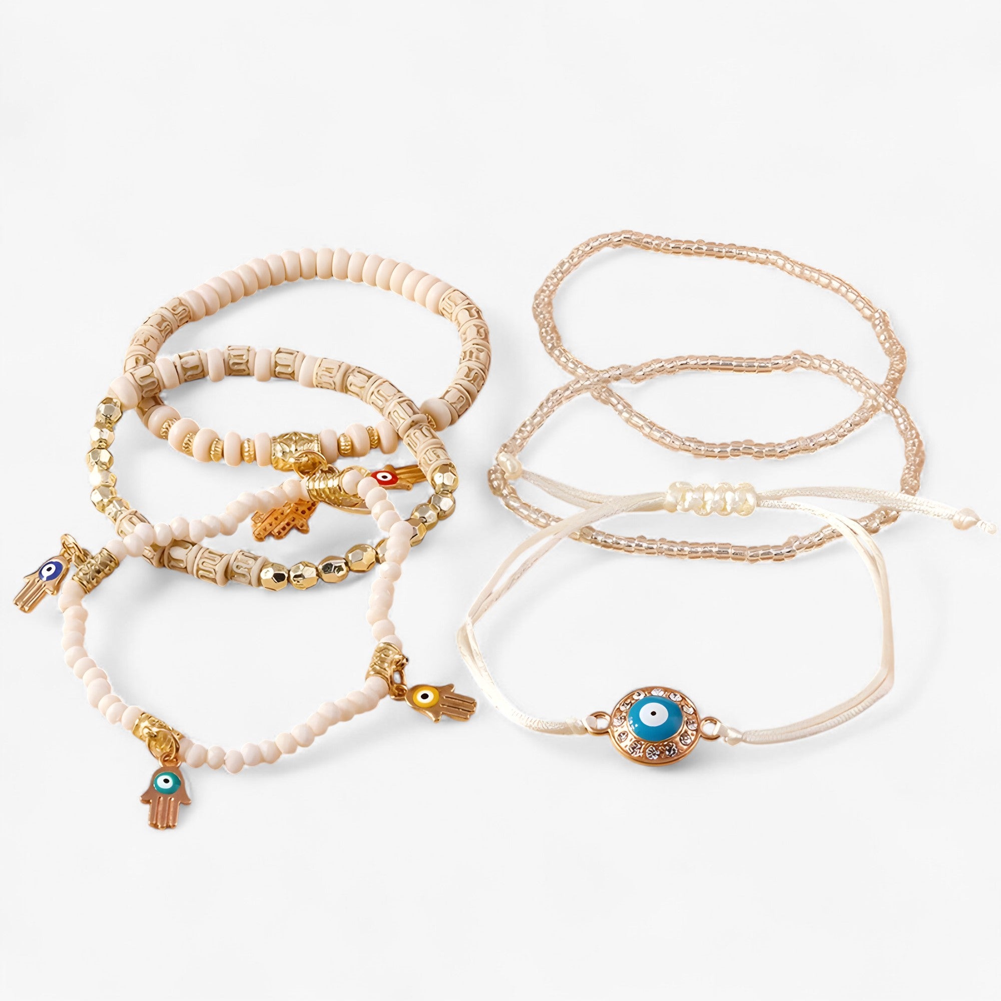 Braccialetto di perline multi-stile Charmed Essence con accenti Mano di Fatima - - accenti braccialetto braccialetto perline CHANGE charmed essence fatima Jewellery jewelry mano - Concept Palermo