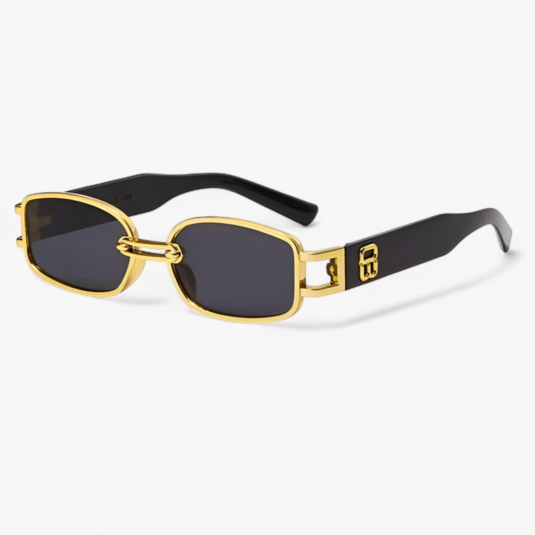 Occhiali da sole rettangolari piccoli in stile punk vintage Uomo - Cornice grigio oro - Fashion Sunglasses men sunglasses polarized mens sunglasses occhiali occhiali sole piccoli Polarized man sunglasses punk rettangolari sole stile sunglasses sunglasses polarized men - Concept Palermo