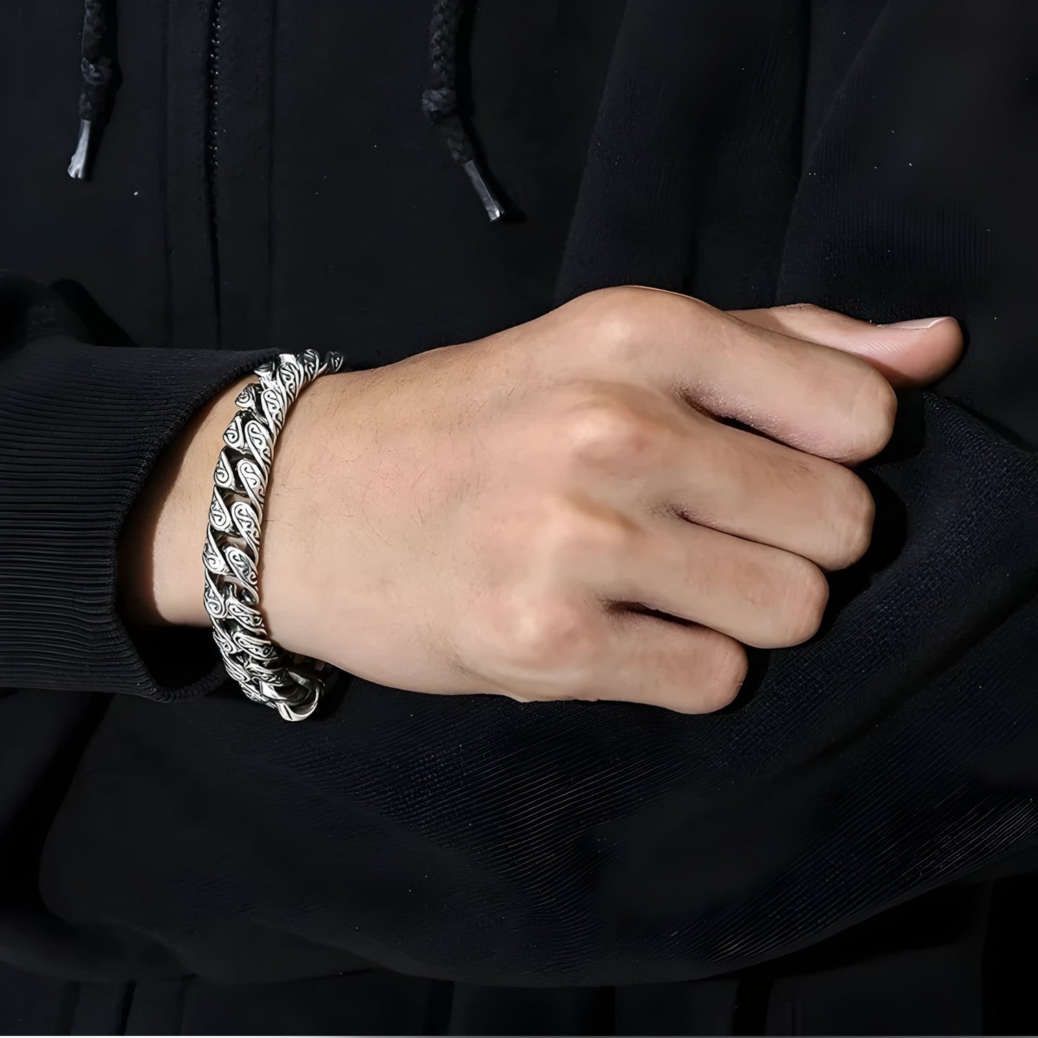 Bracciale in Argento Sterling con Motivo Unico Uomo - - bracciale bracciale sterling BRACELET jewelry mens accessory mens bracelet motivo sterling uomo - Concept Palermo