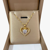 Ketting met hartvormige hanger en kristallen lippen voor dames