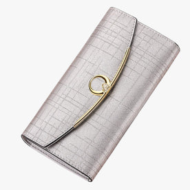 Portafoglio lungo in pelle con grande capacità - Argento - capacità elegant wallet Linen pelle portafoglio portafoglio pelle Unisex wallet wallets womens wallet - Concept Palermo