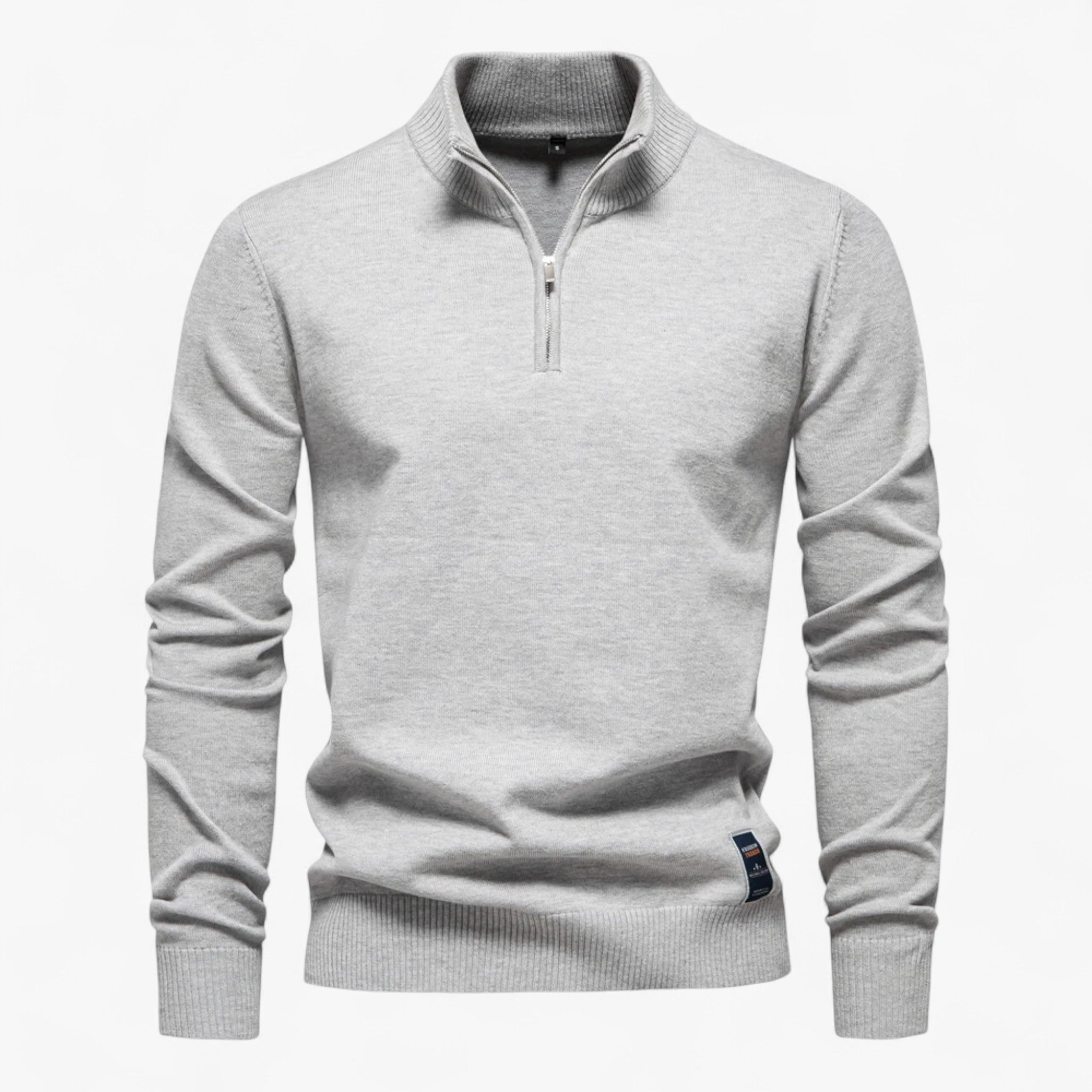 Maglione da Uomo con Mezza Zip Cotone - GrigioChiaro S 60-70kg - Clothes clothes men Clothing cotone maglione maglione uomo men's top clothes mezza Sweater sweater men sweaters uomo - Concept Palermo