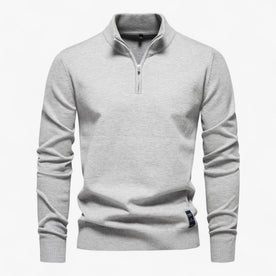 Maglione da Uomo con Mezza Zip Cotone - GrigioChiaro S 60-70kg - Clothes clothes men Clothing cotone Cotton maglione maglione uomo Men men's top clothes mezza Solid Sweater sweater men sweaters uomo - Concept Palermo