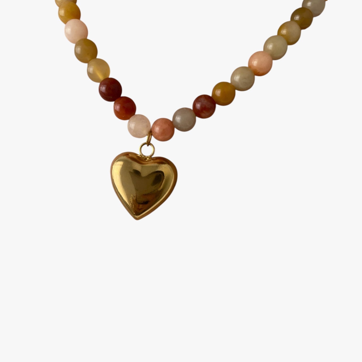 Collana di perline impermeabile colorata con cuore dorato Lana - - collana collana perline colorata cuore elegant womens necklaces impermeabile jewelry lana NECKLACES Necklaces for Women perline - Concept Palermo