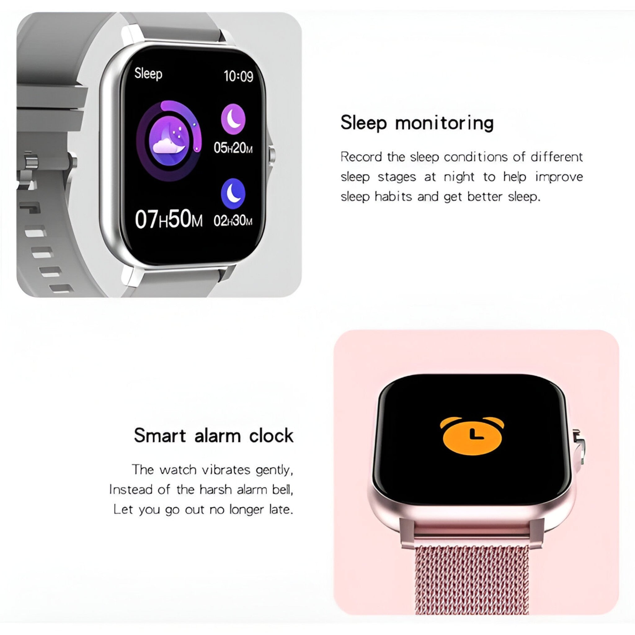 Smartwatch Uomo Nero con Cardiofrequenzimetro, Notifiche, Monitor Sonno e Contapassi - - accessoires horloges intelligente smartwatch smartwatch intelligente uomo watches - Concept Palermo