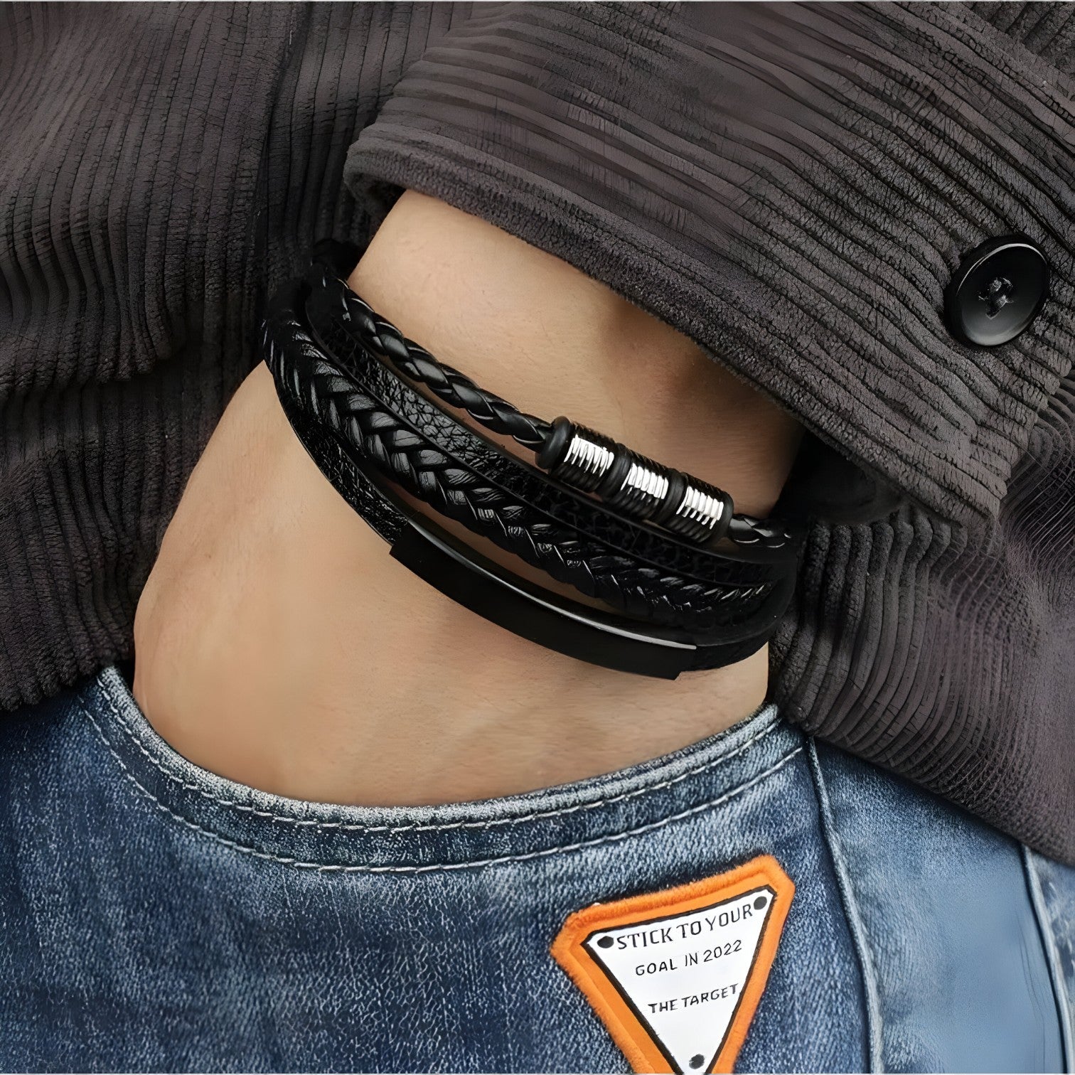Bracciale in Pelle Robusto e Versatile Uomo - - bracciale bracciale pelle BRACELETS jewelry mens accessory mens bracelet pelle robusto uomo versatile - Concept Palermo