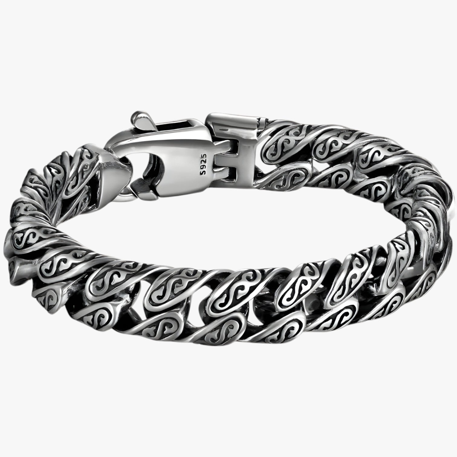 Bracciale in Argento Sterling con Motivo Unico Uomo - - bracciale bracciale sterling BRACELET jewelry mens accessory mens bracelet motivo sterling uomo - Concept Palermo