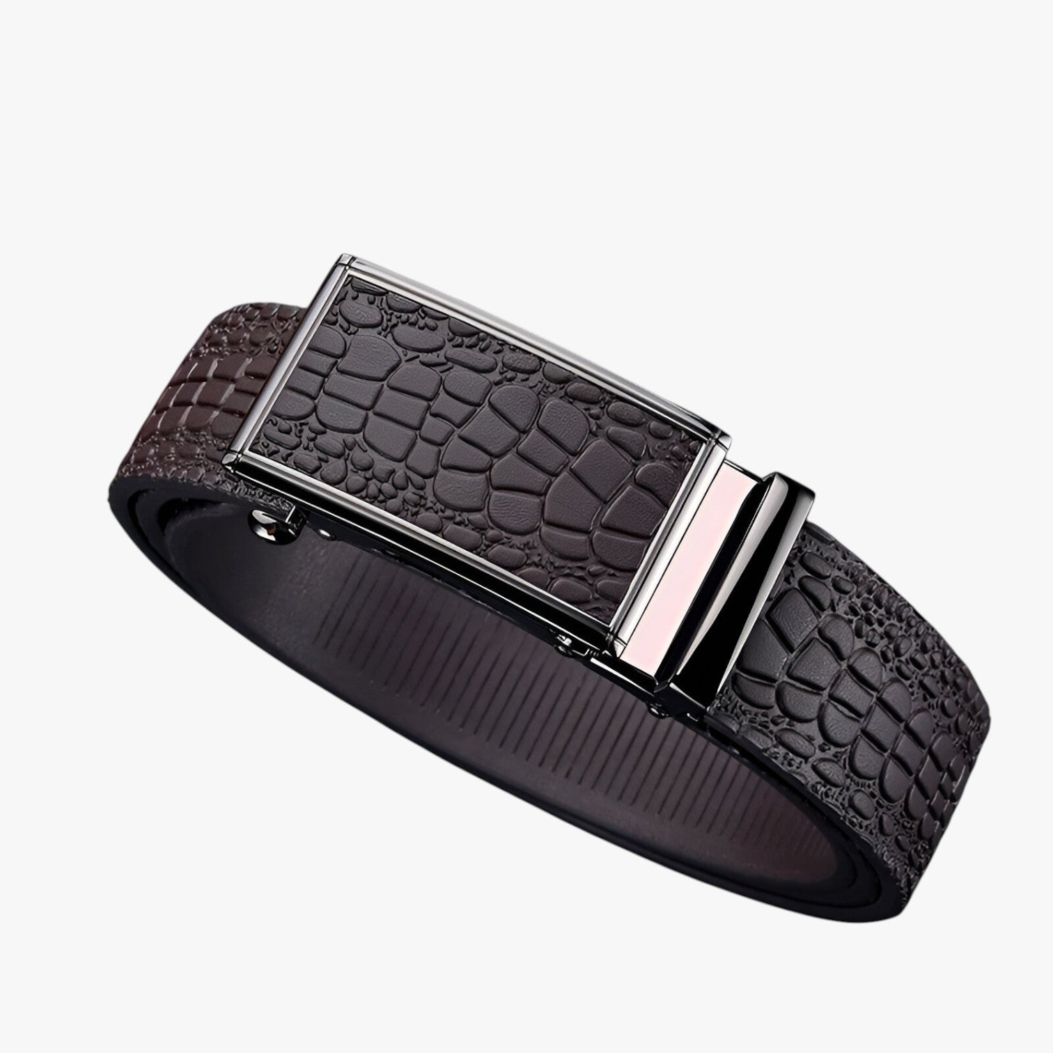 Cintura classica in pelle con texture coccodrillo Uomo - - Belts belts for men cintura cintura classica classica coccodrillo Mens belt pelle texture uomo - Concept Palermo