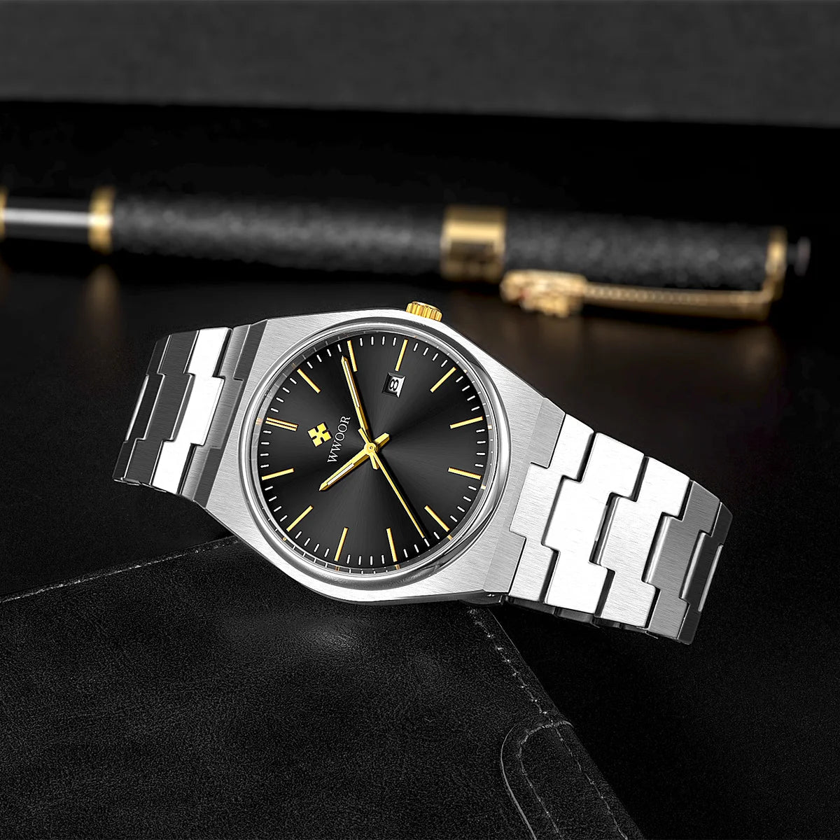WWOOR Top Brand VJ32 Quartz Movement Watch for Men 316L Stainless Steel Business Watch Waterproof Luminous Men's Watches - - accessoires brand business horloges luminous movement quartz stainless steel watch watches - Concept Palermo